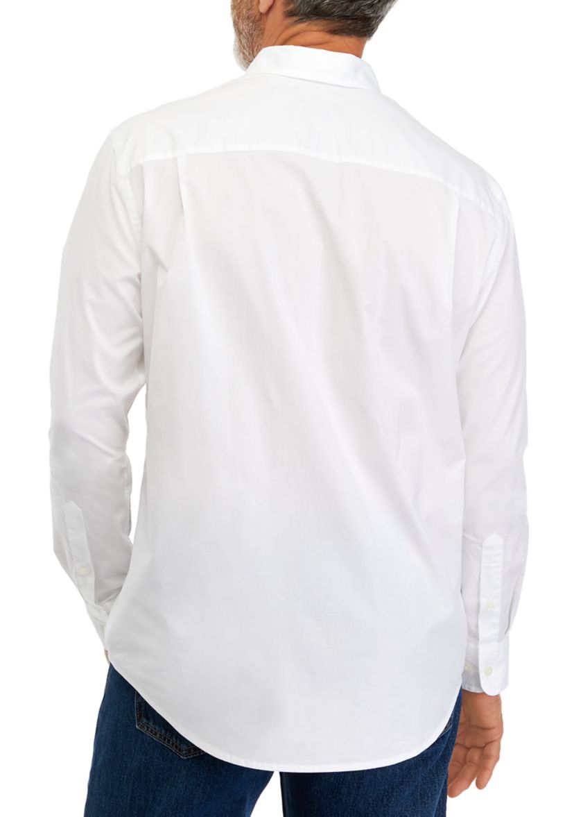 Long Sleeve Poplin Button Down Shirt 