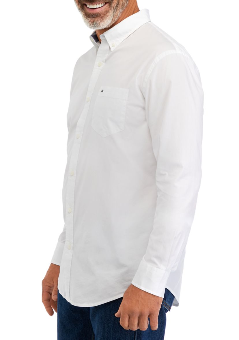 Long Sleeve Poplin Button Down Shirt 