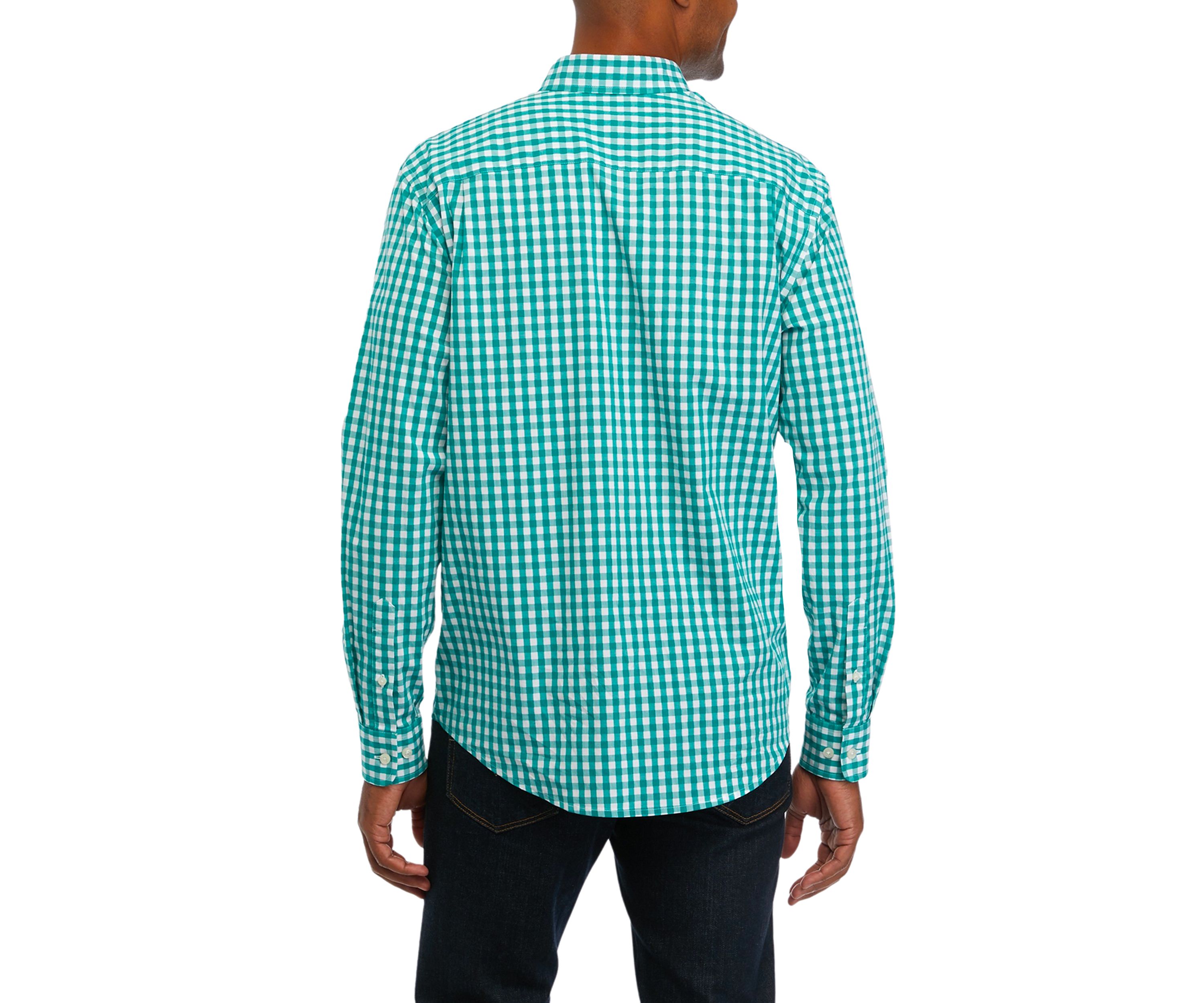 Long Sleeve Woven Poplin Plaid Shirt
