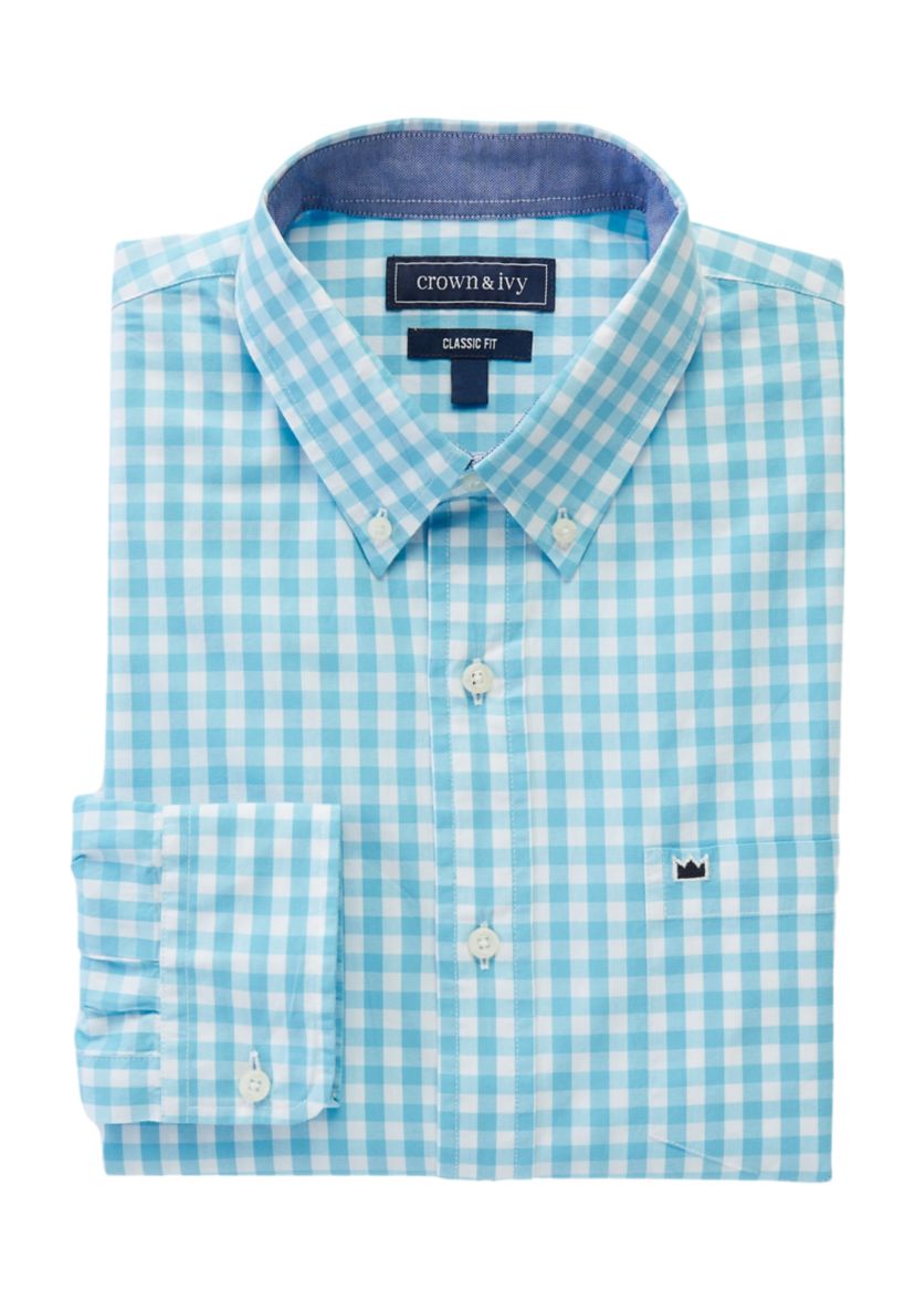 Long Sleeve Woven Plaid Shirt