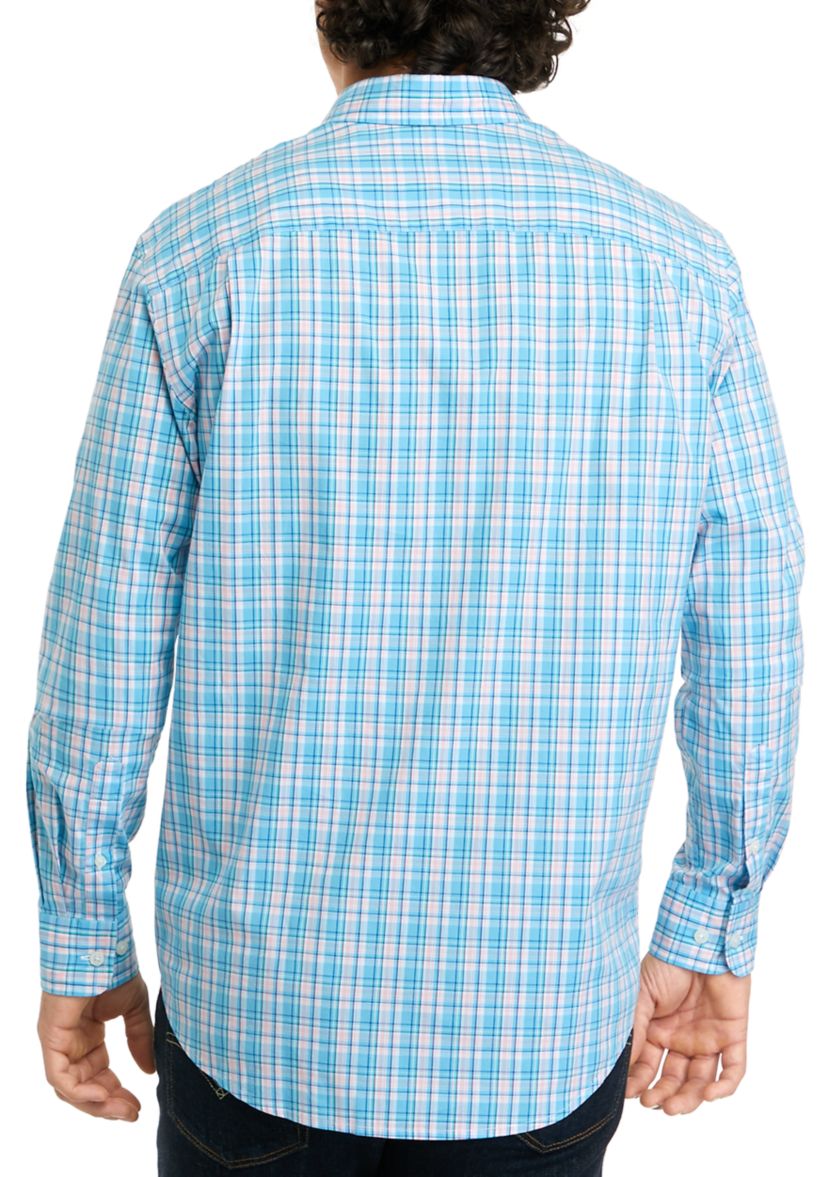 Long Sleeve Woven Colored Plaid Shirt