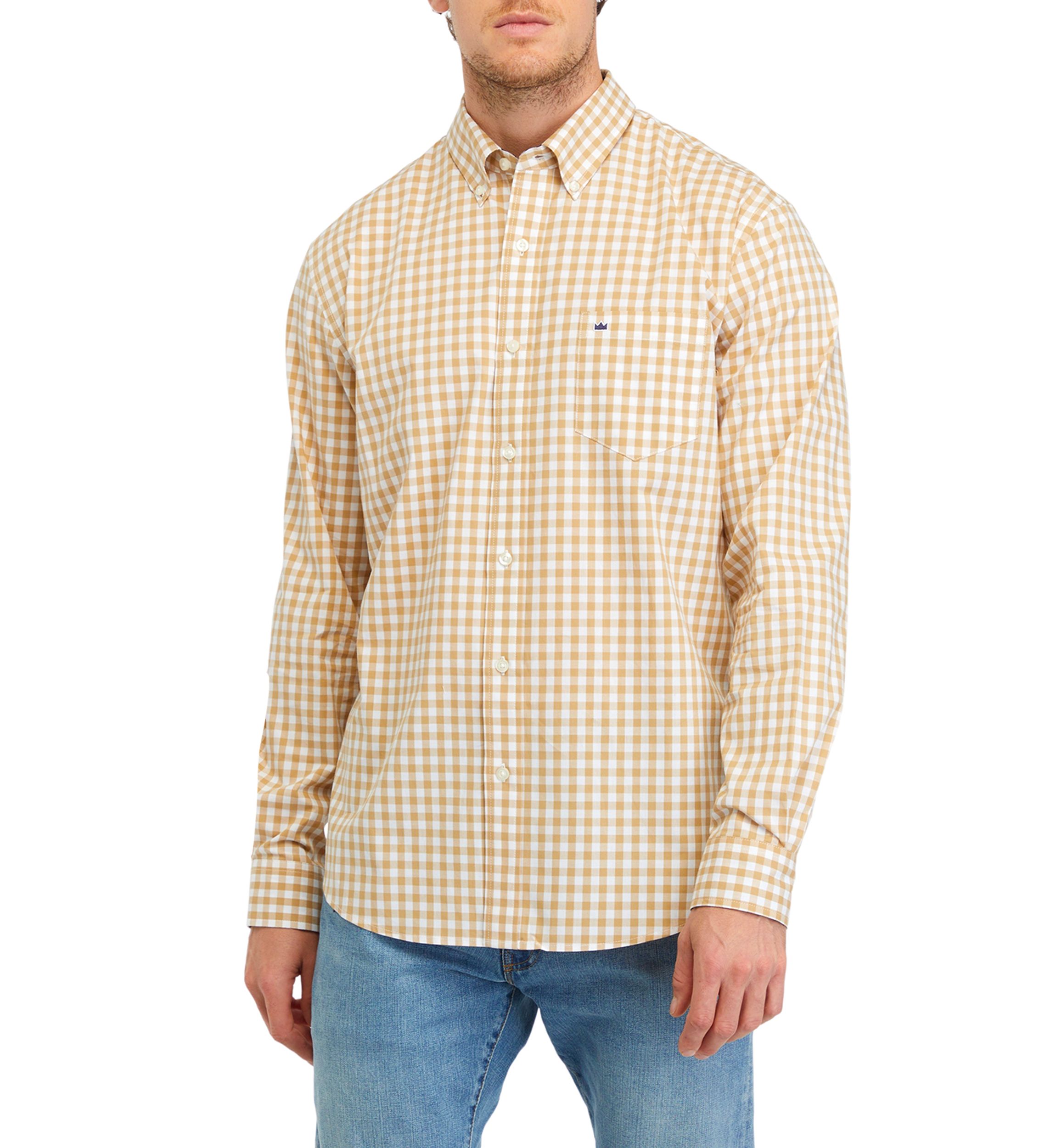 Printed Poplin Long Sleeve Button Down Shirt
