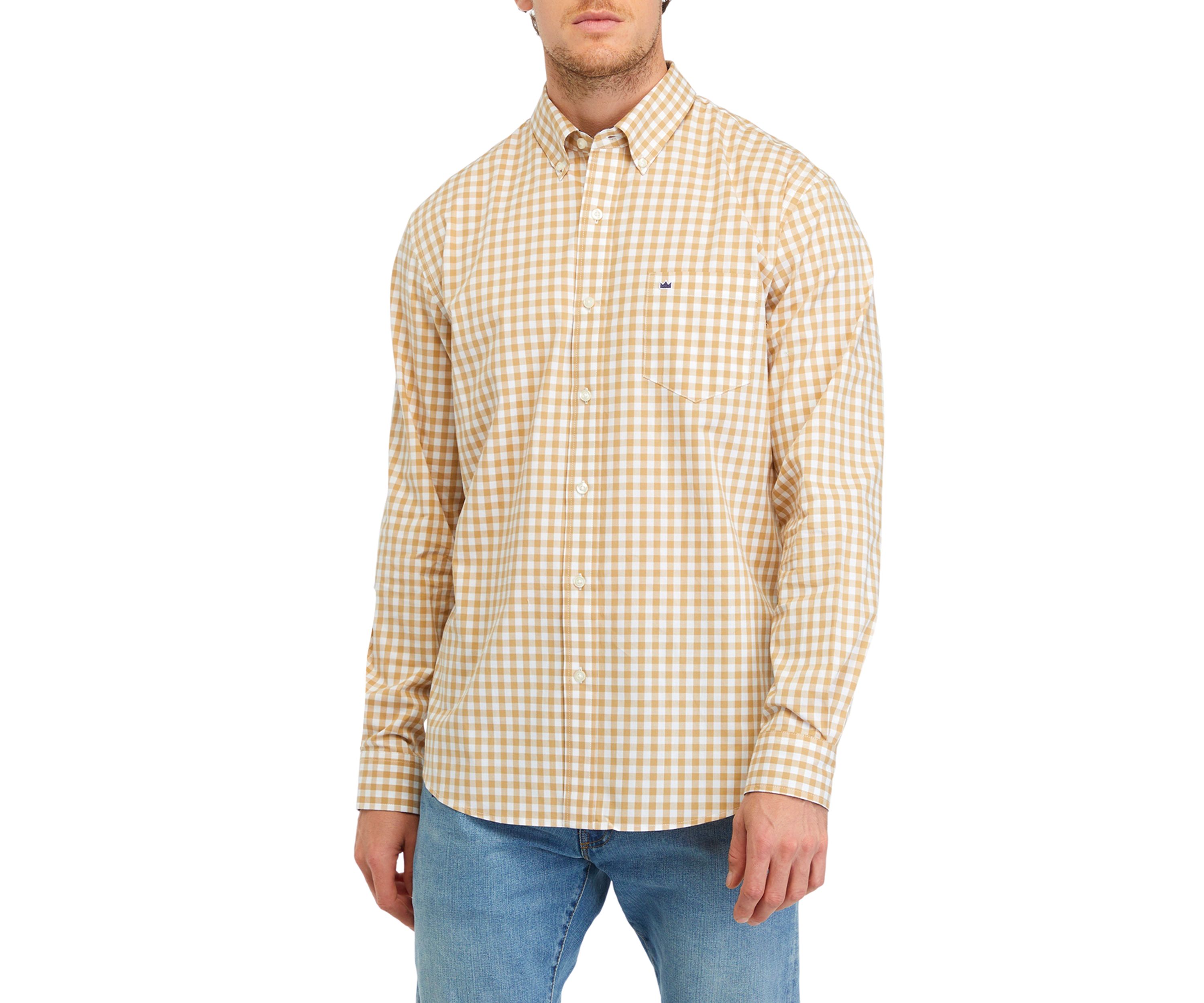 Printed Poplin Long Sleeve Button Down Shirt