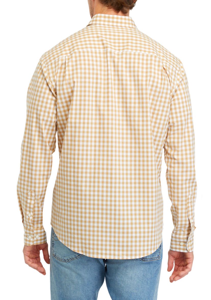 Printed Poplin Long Sleeve Button Down Shirt
