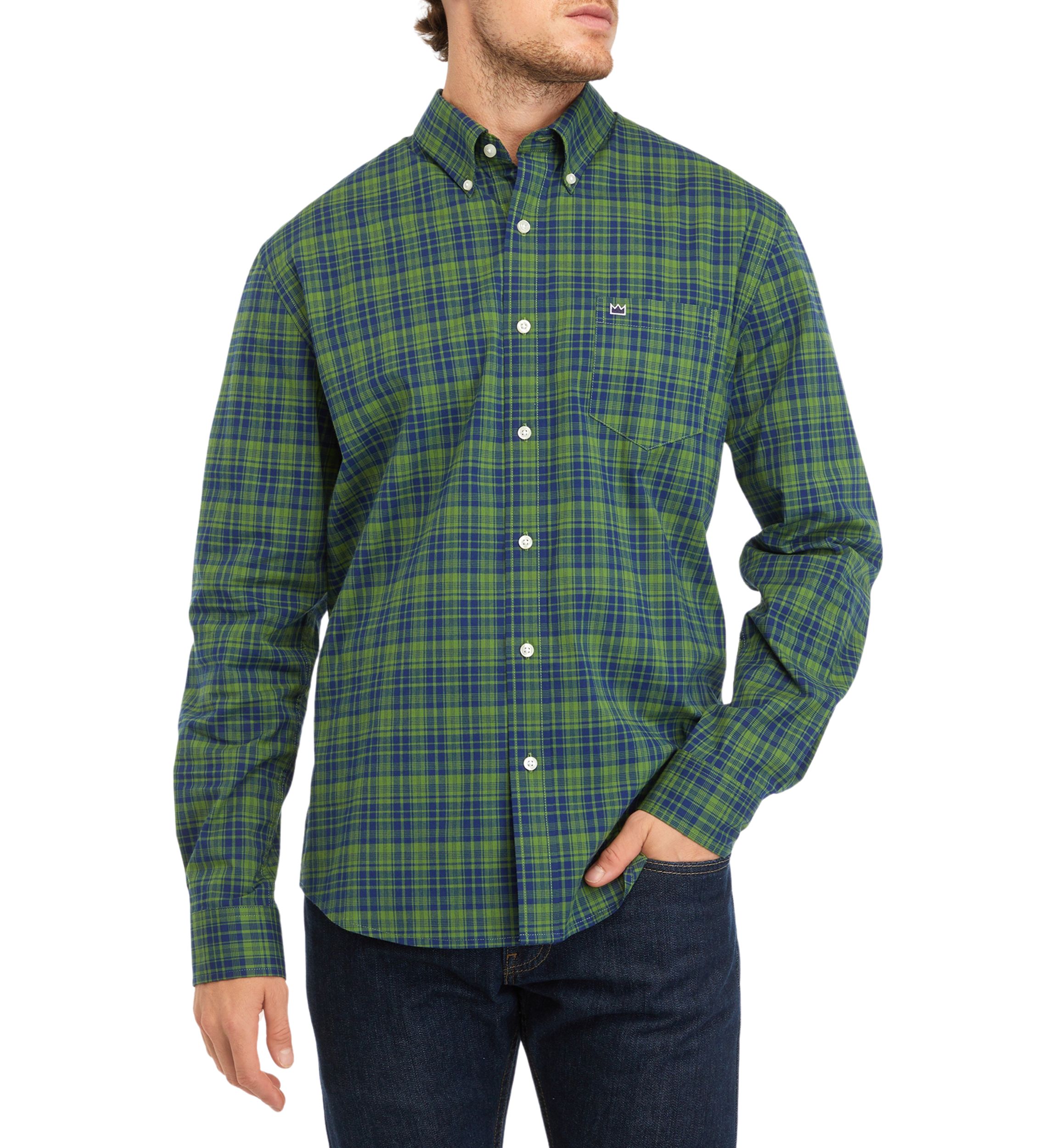 Poplin Plaid Printed Long Sleeve Shirt