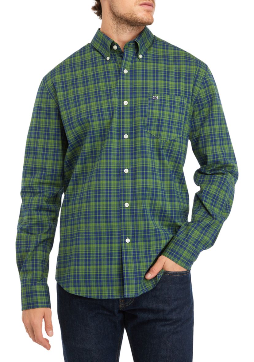 Poplin Plaid Printed Long Sleeve Shirt