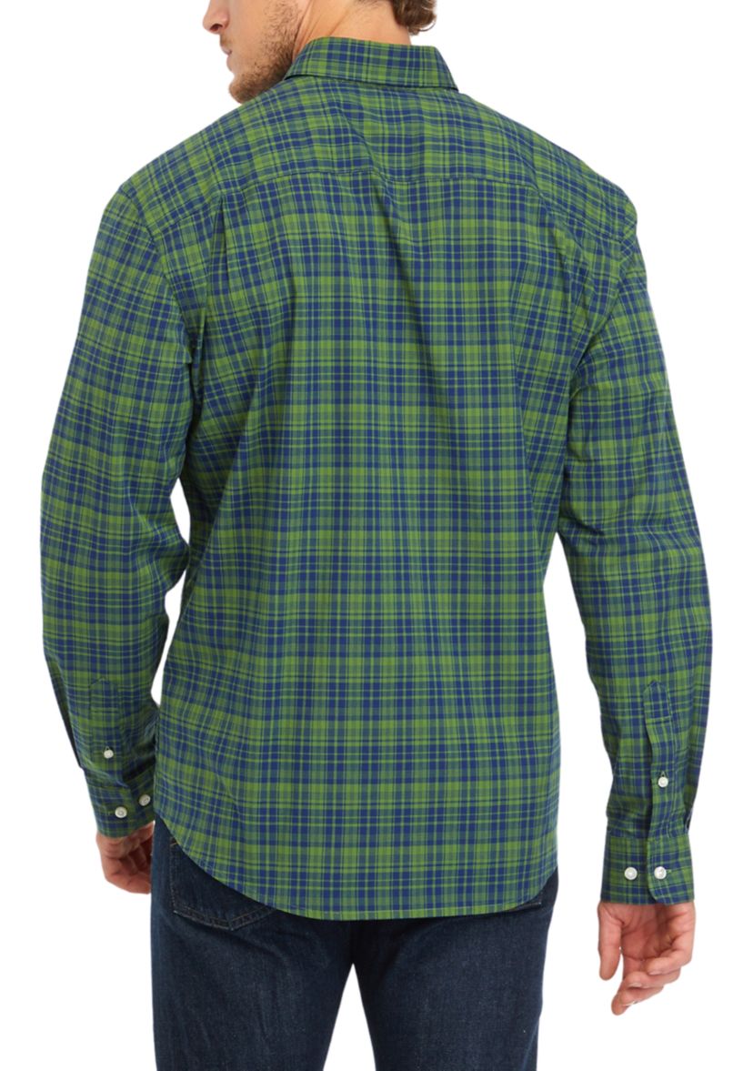 Poplin Plaid Printed Long Sleeve Shirt