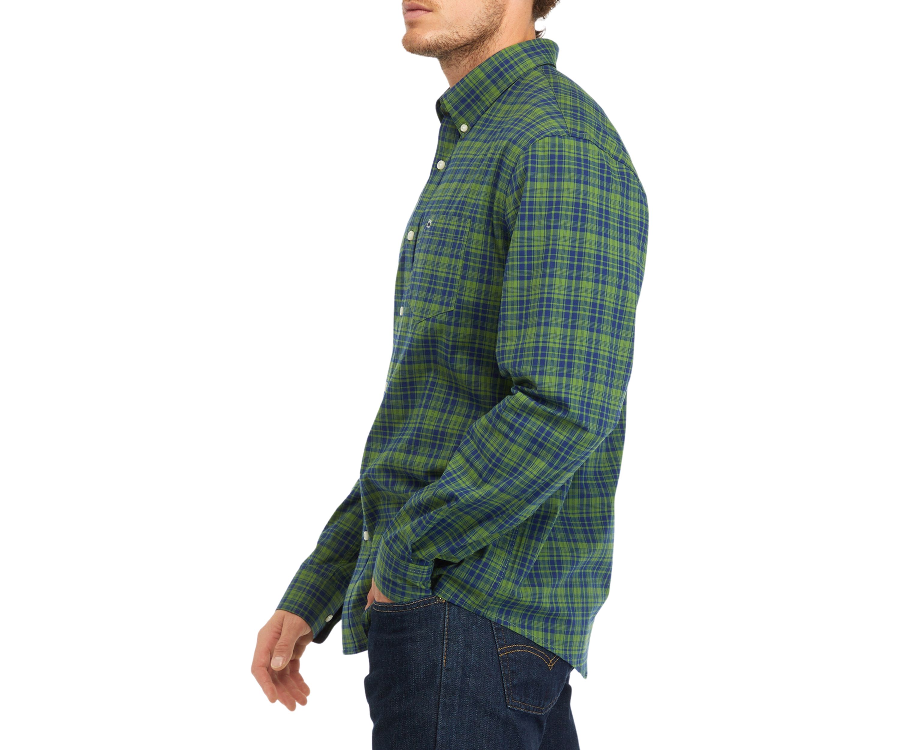 Poplin Plaid Printed Long Sleeve Shirt