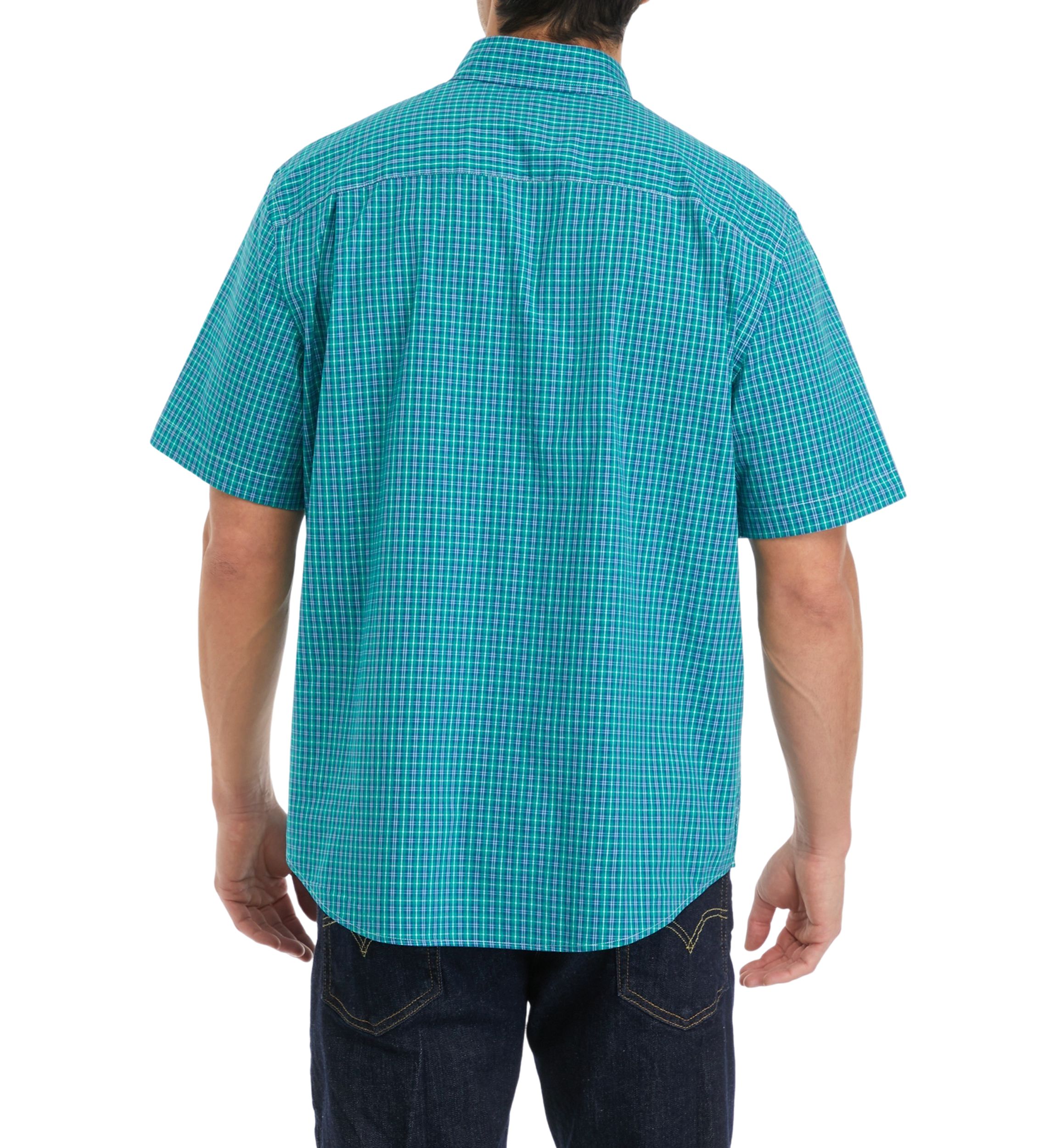 Woven Poplin Plaid Button Down Shirt