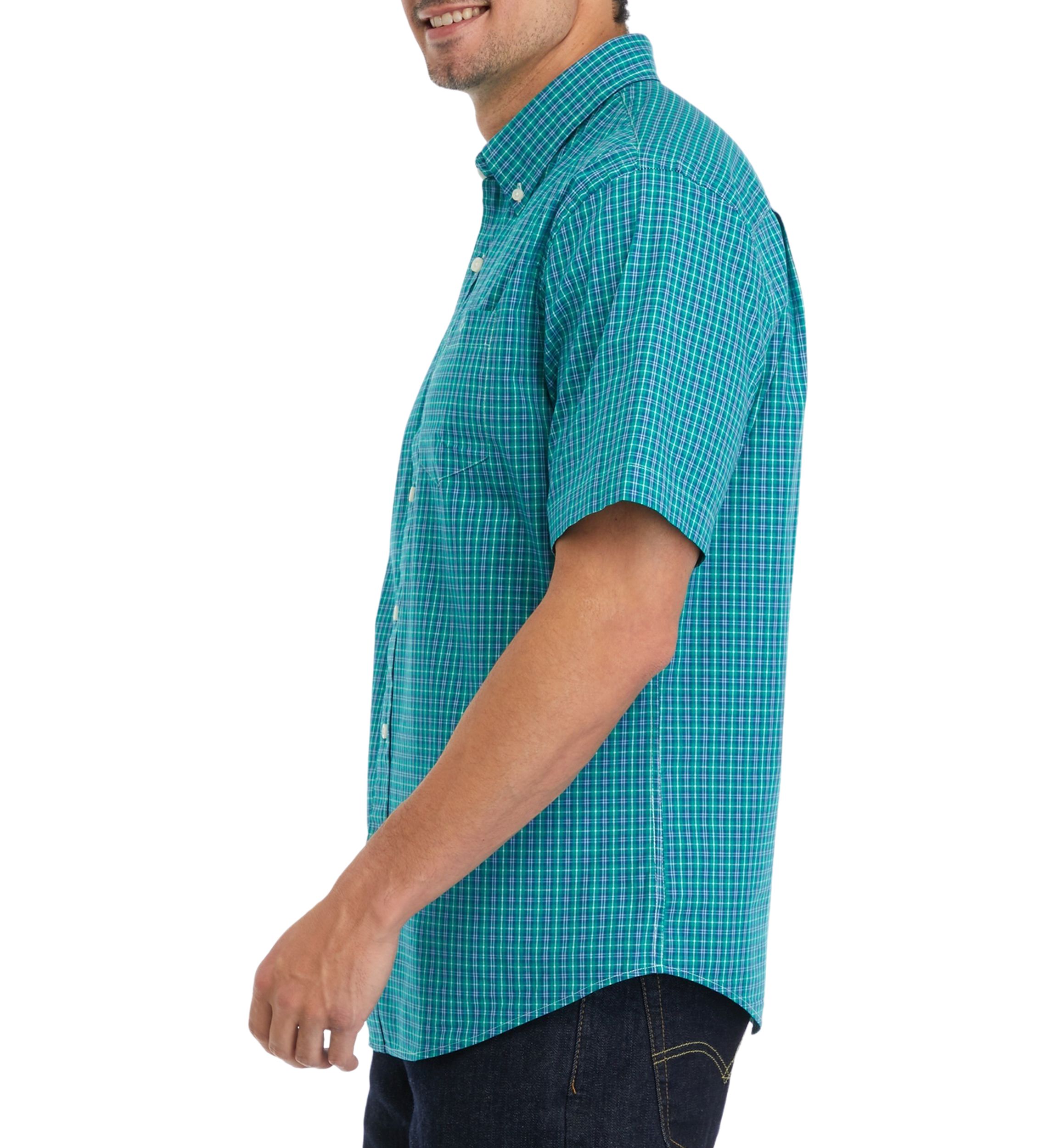 Woven Poplin Plaid Button Down Shirt