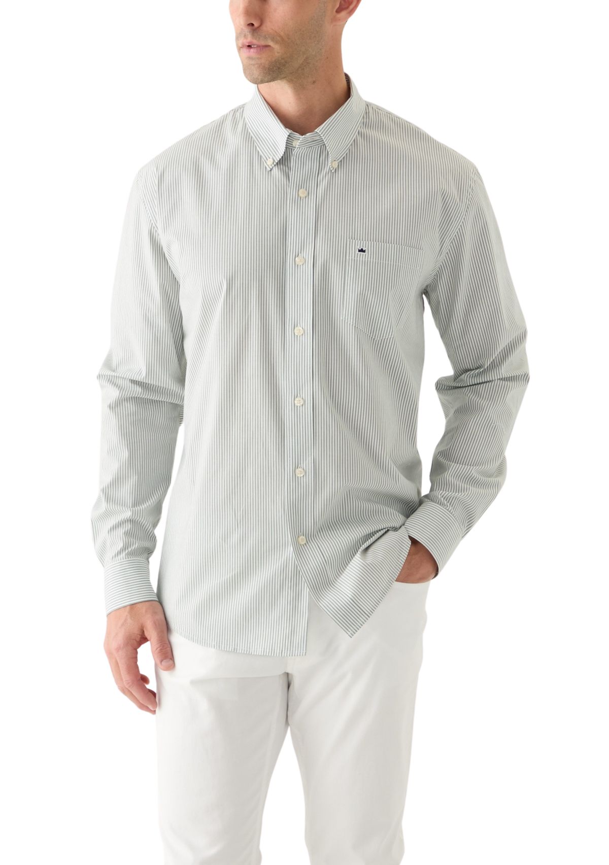 Long Sleeve Poplin Stripe Shirt