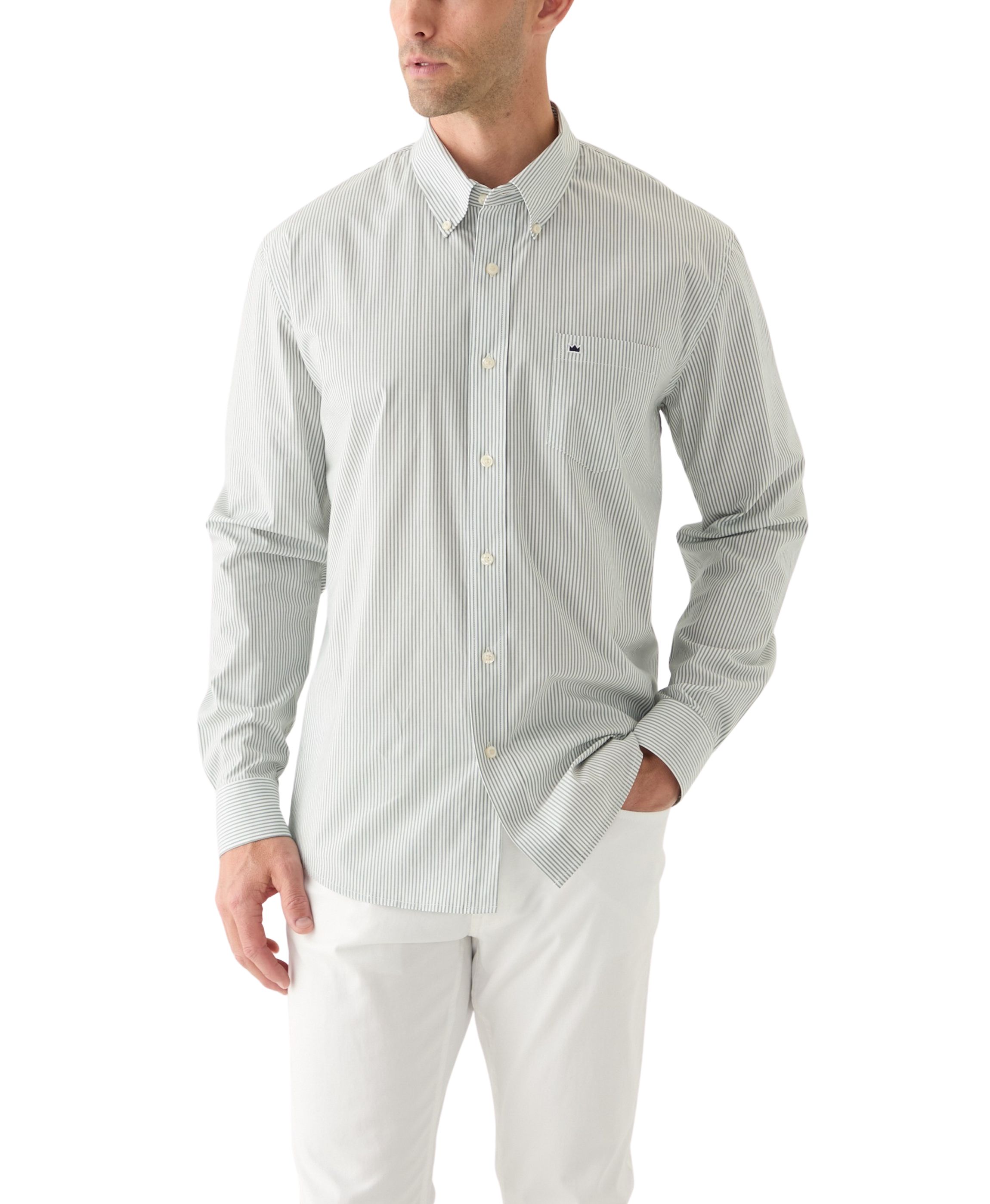 Long Sleeve Poplin Stripe Shirt