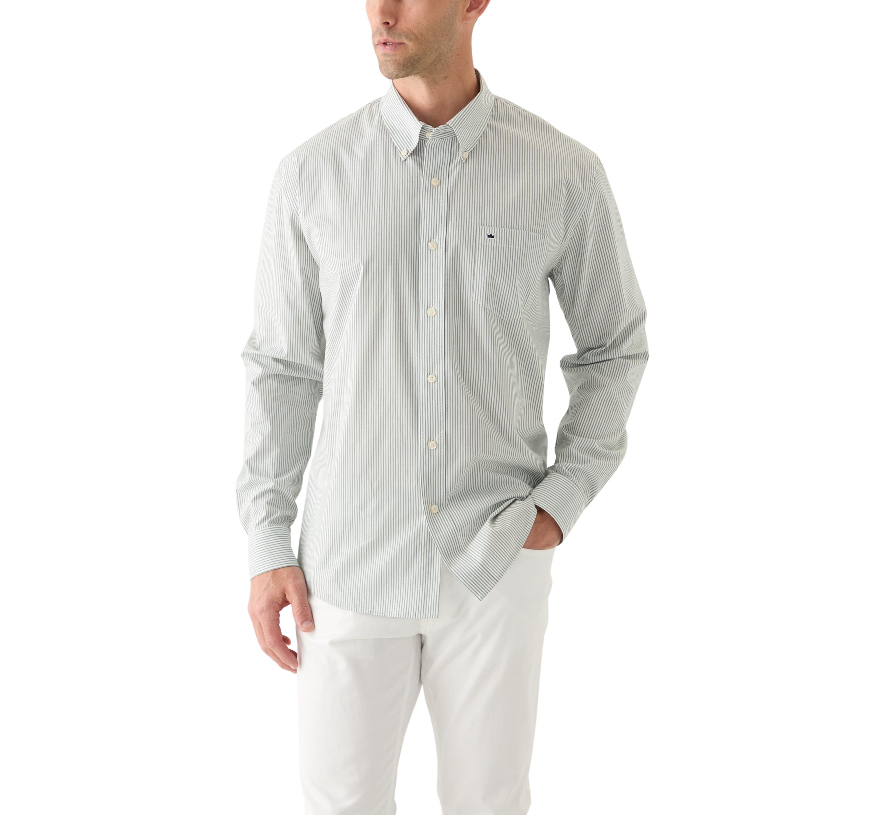 Long Sleeve Poplin Stripe Shirt