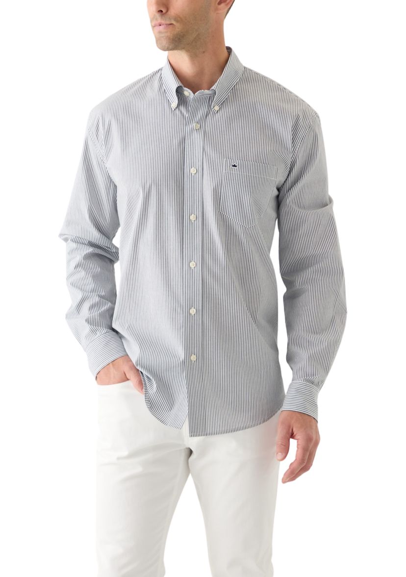 Long Sleeve Poplin Stripe Shirt