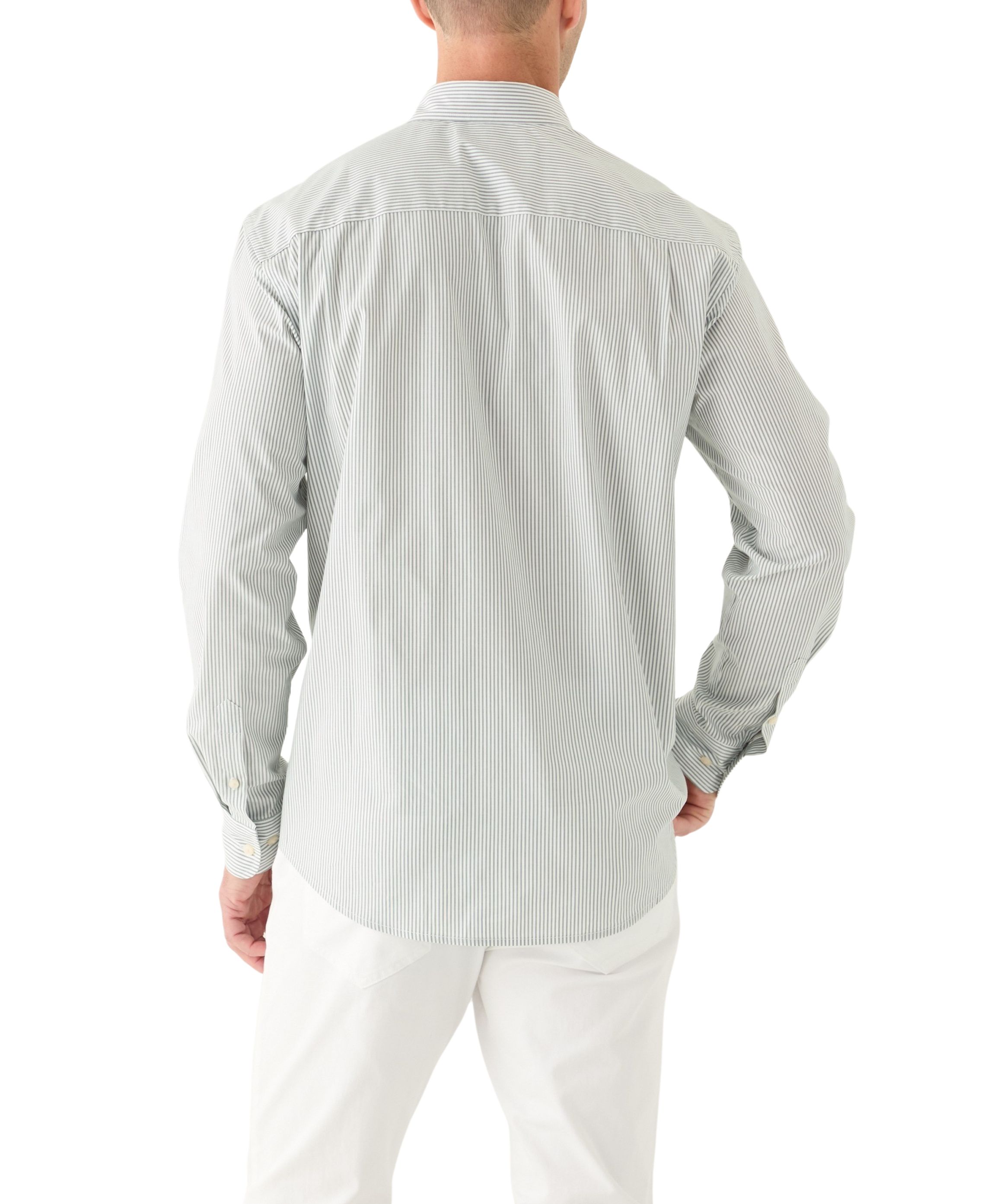 Long Sleeve Poplin Stripe Shirt