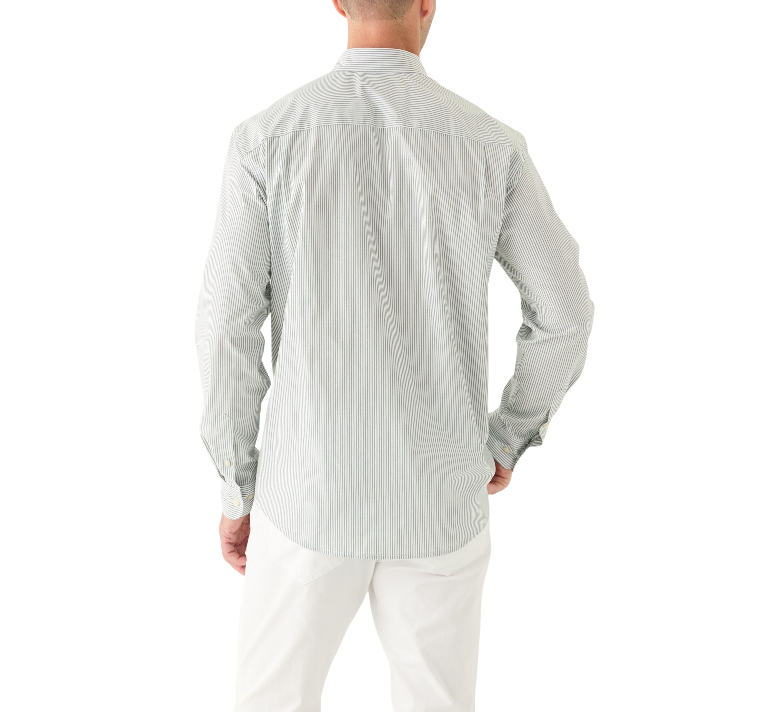 Long Sleeve Poplin Stripe Shirt
