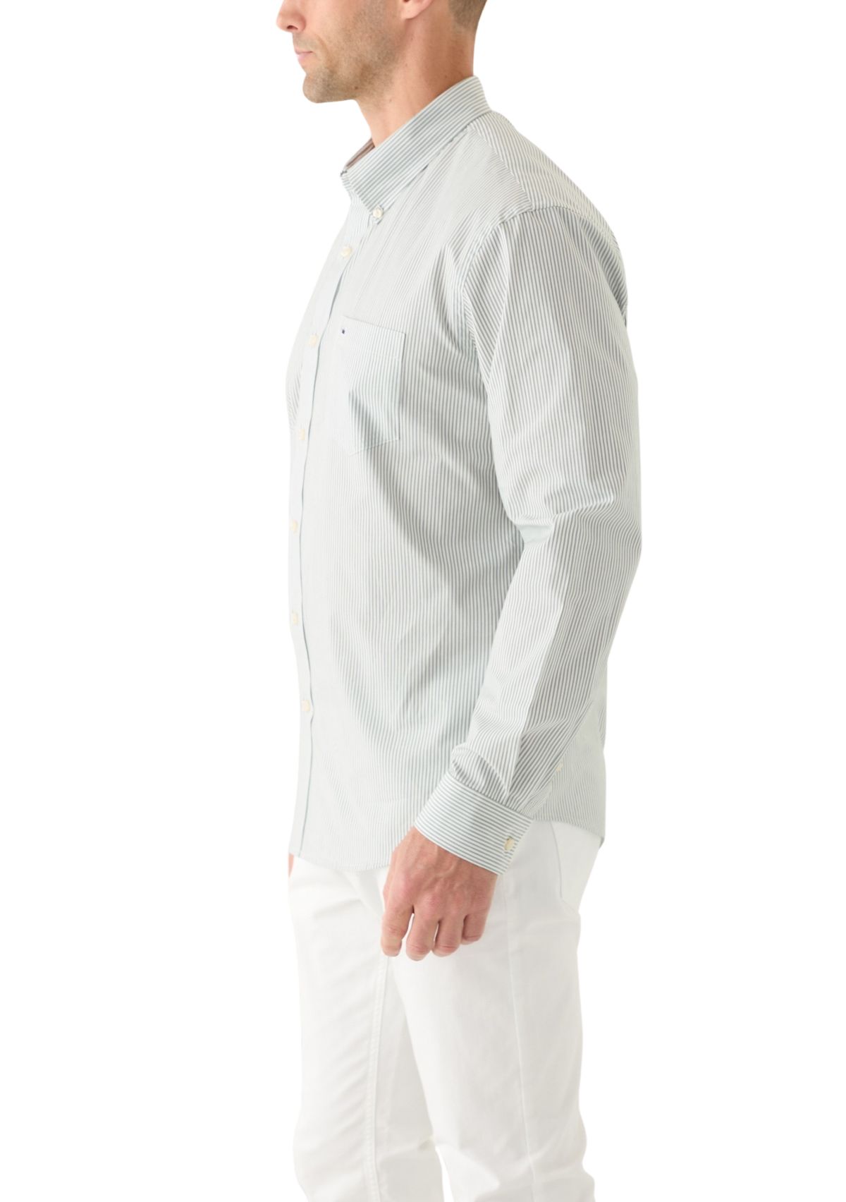 Long Sleeve Poplin Stripe Shirt