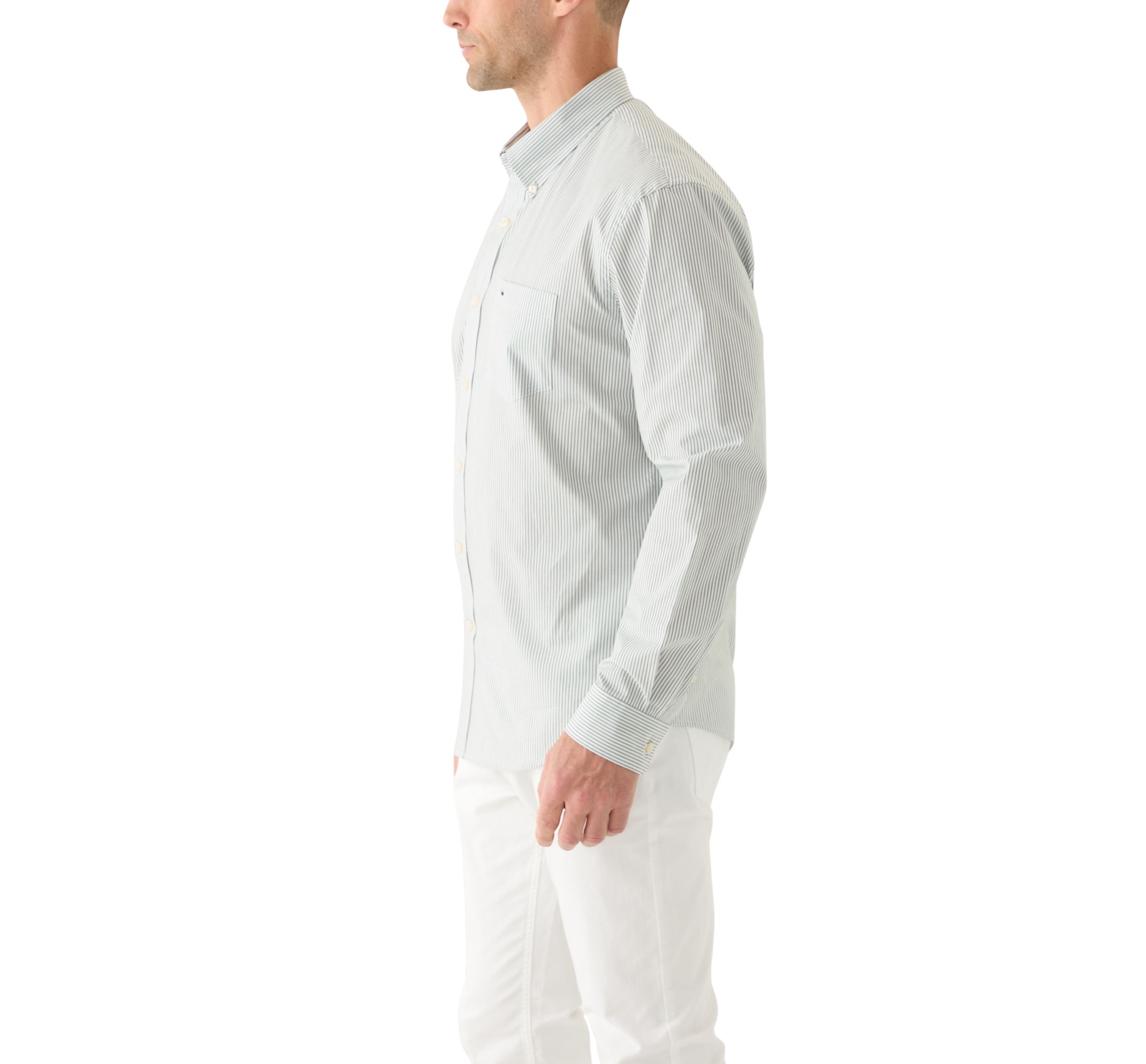 Long Sleeve Poplin Stripe Shirt