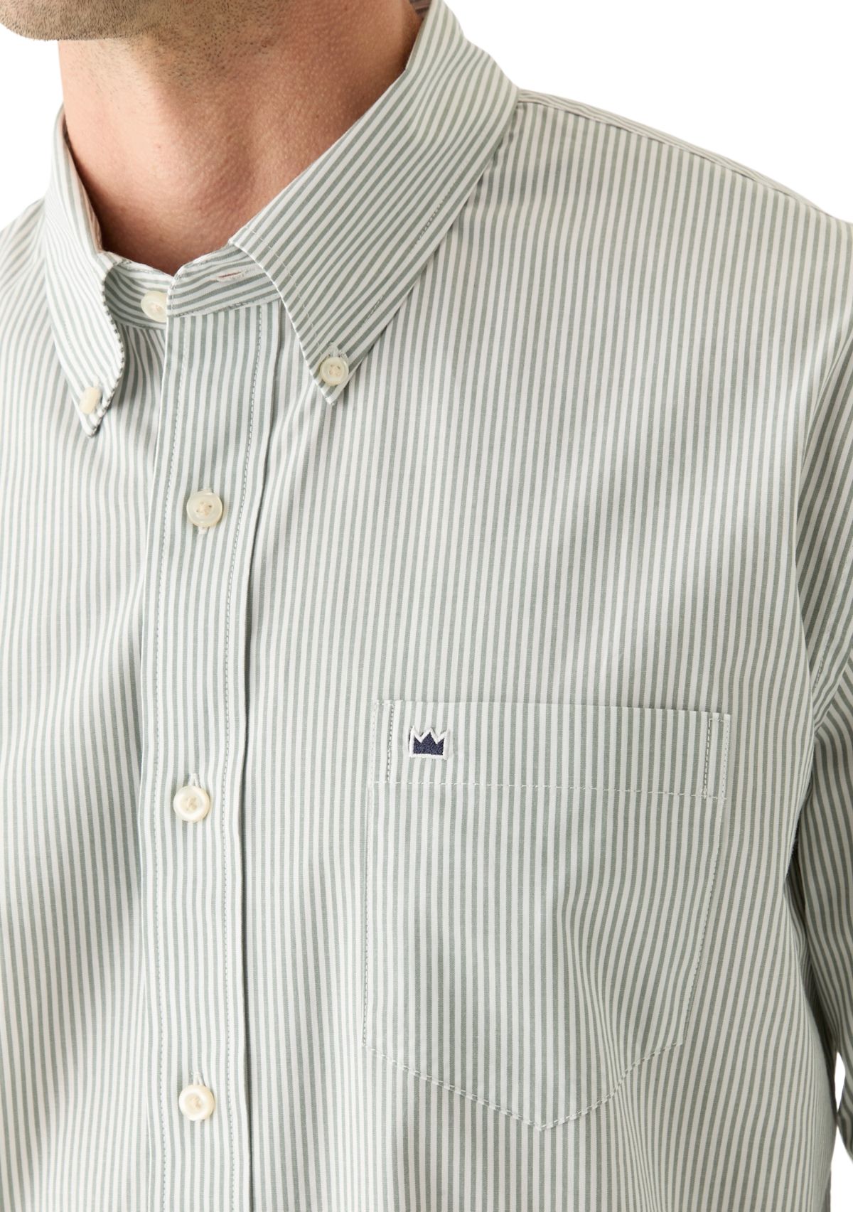 Long Sleeve Poplin Stripe Shirt