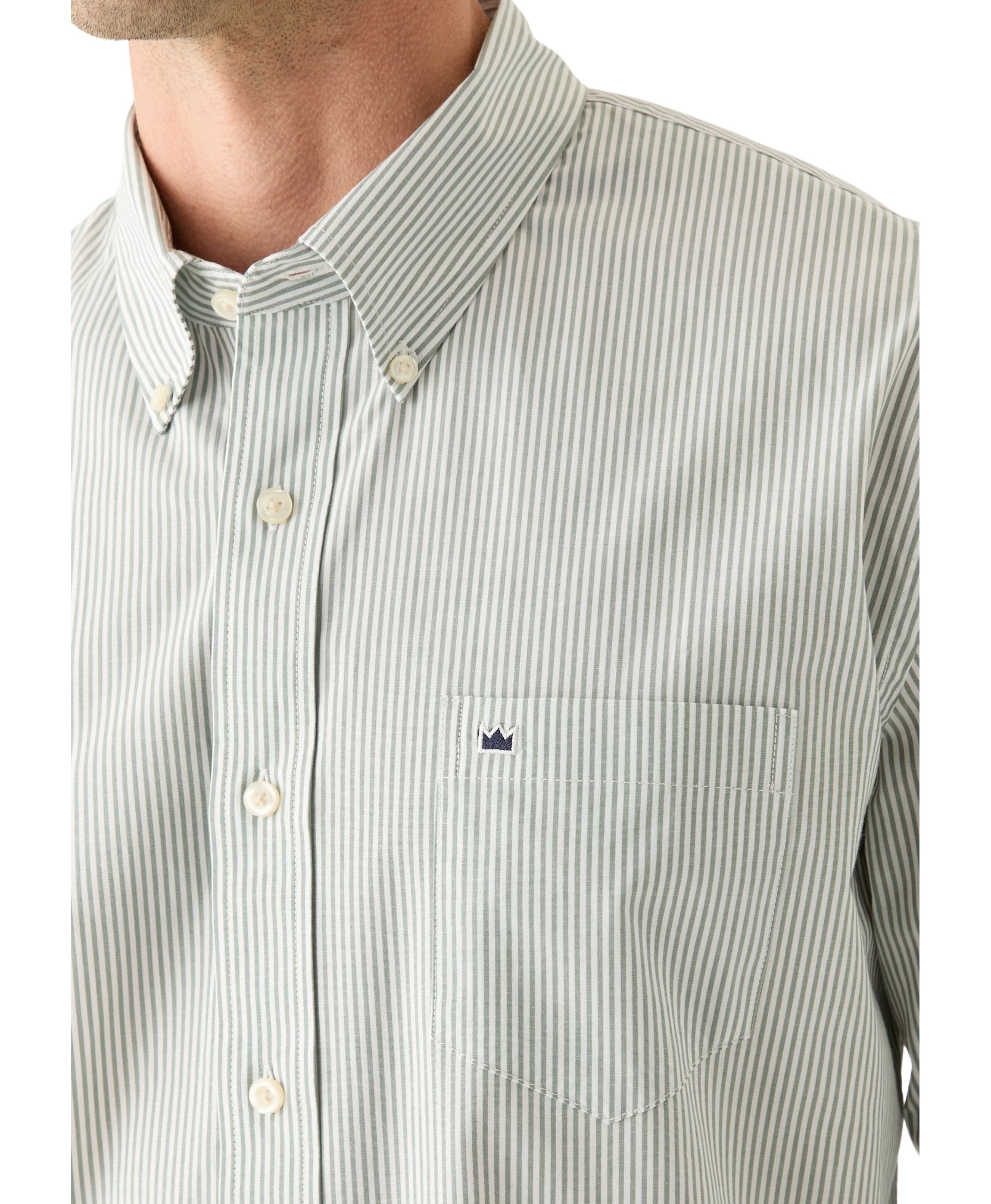 Long Sleeve Poplin Stripe Shirt