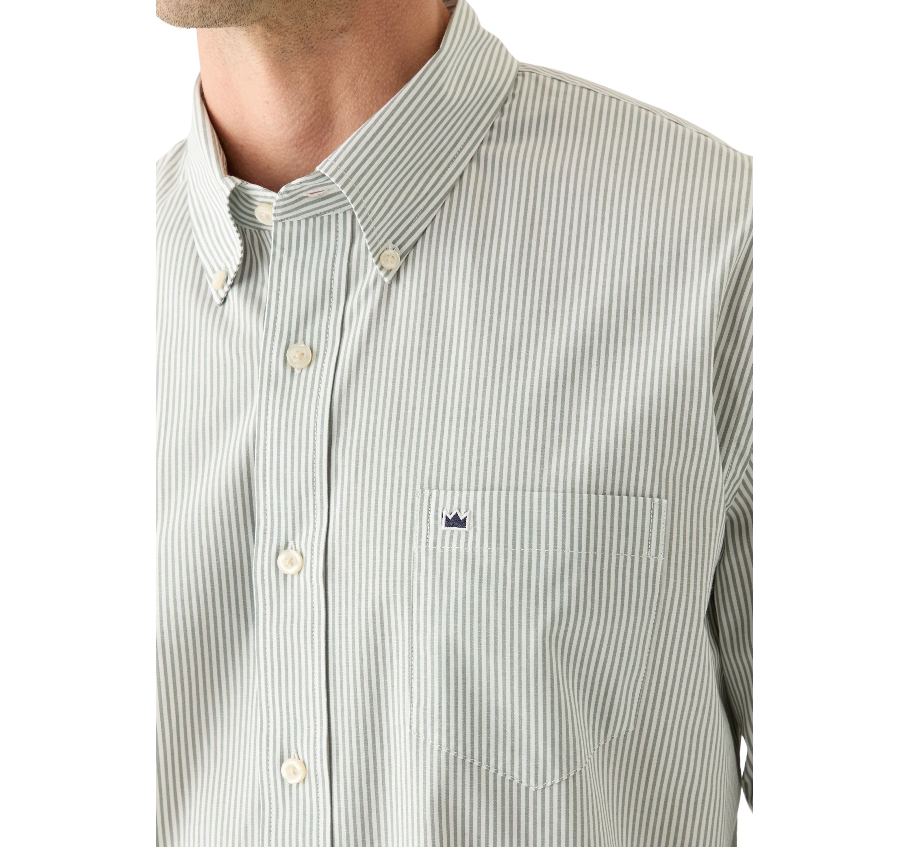 Long Sleeve Poplin Stripe Shirt