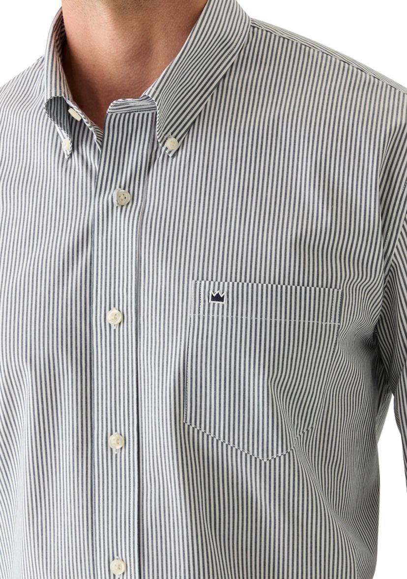 Long Sleeve Poplin Stripe Shirt