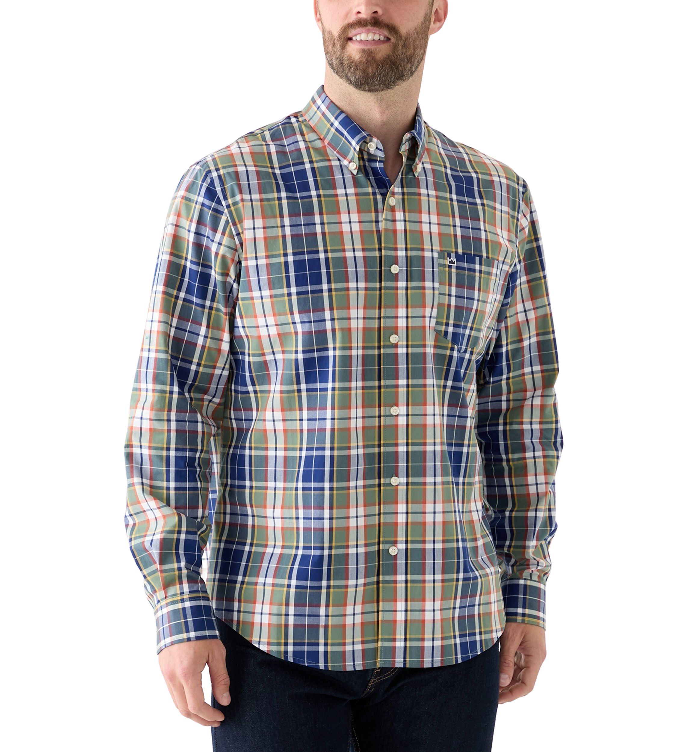 Poplin Long Sleeve Plaid Printed Shirt