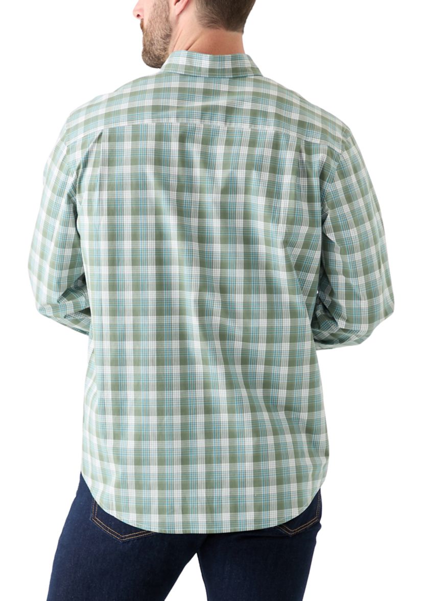 Poplin Long Sleeve Plaid Printed Shirt