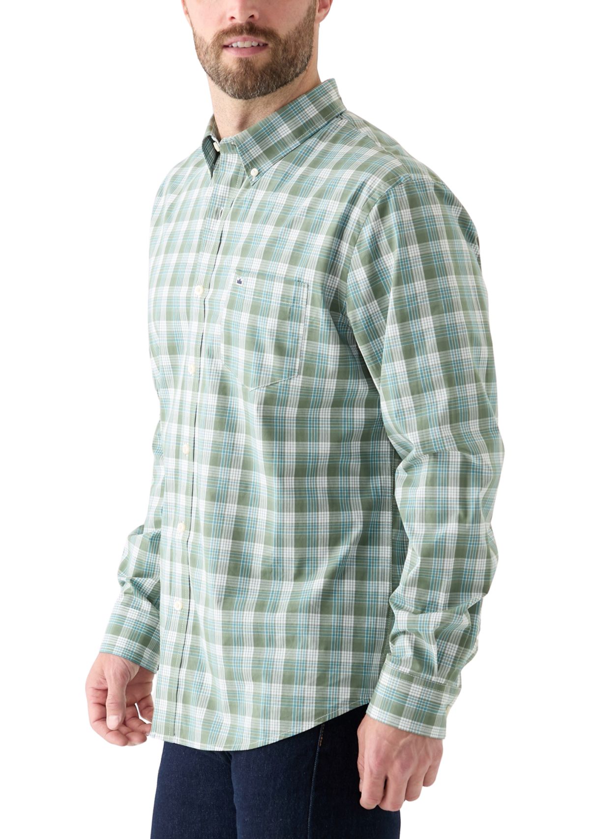 Poplin Long Sleeve Plaid Printed Shirt