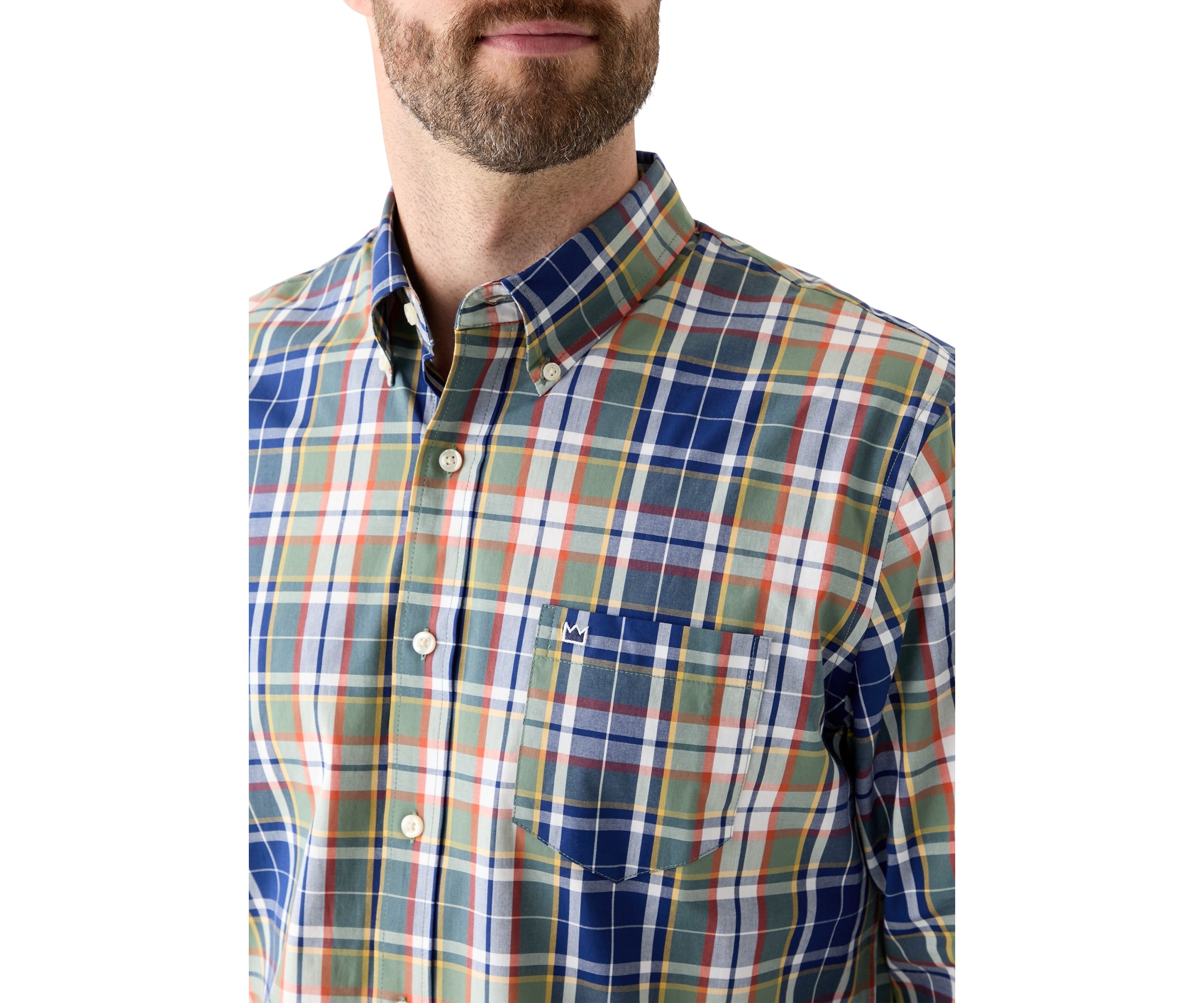 Poplin Long Sleeve Plaid Printed Shirt
