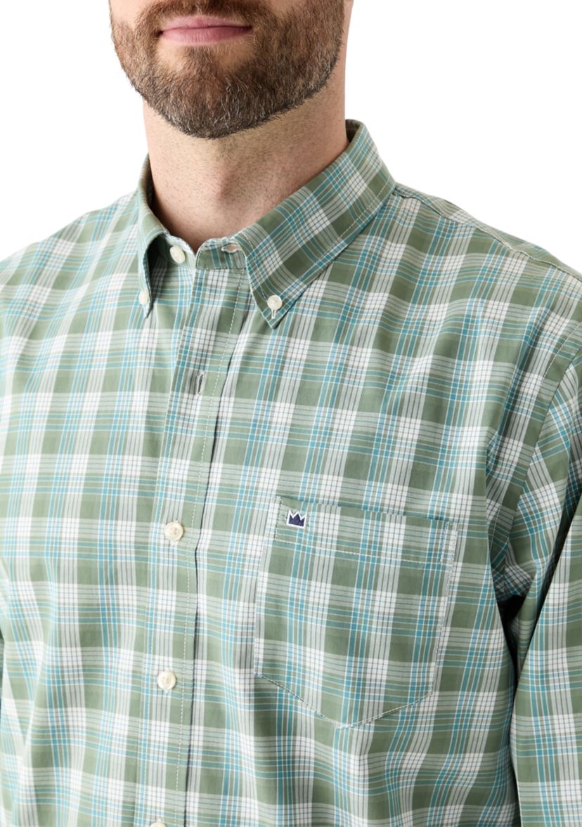 Poplin Long Sleeve Plaid Printed Shirt