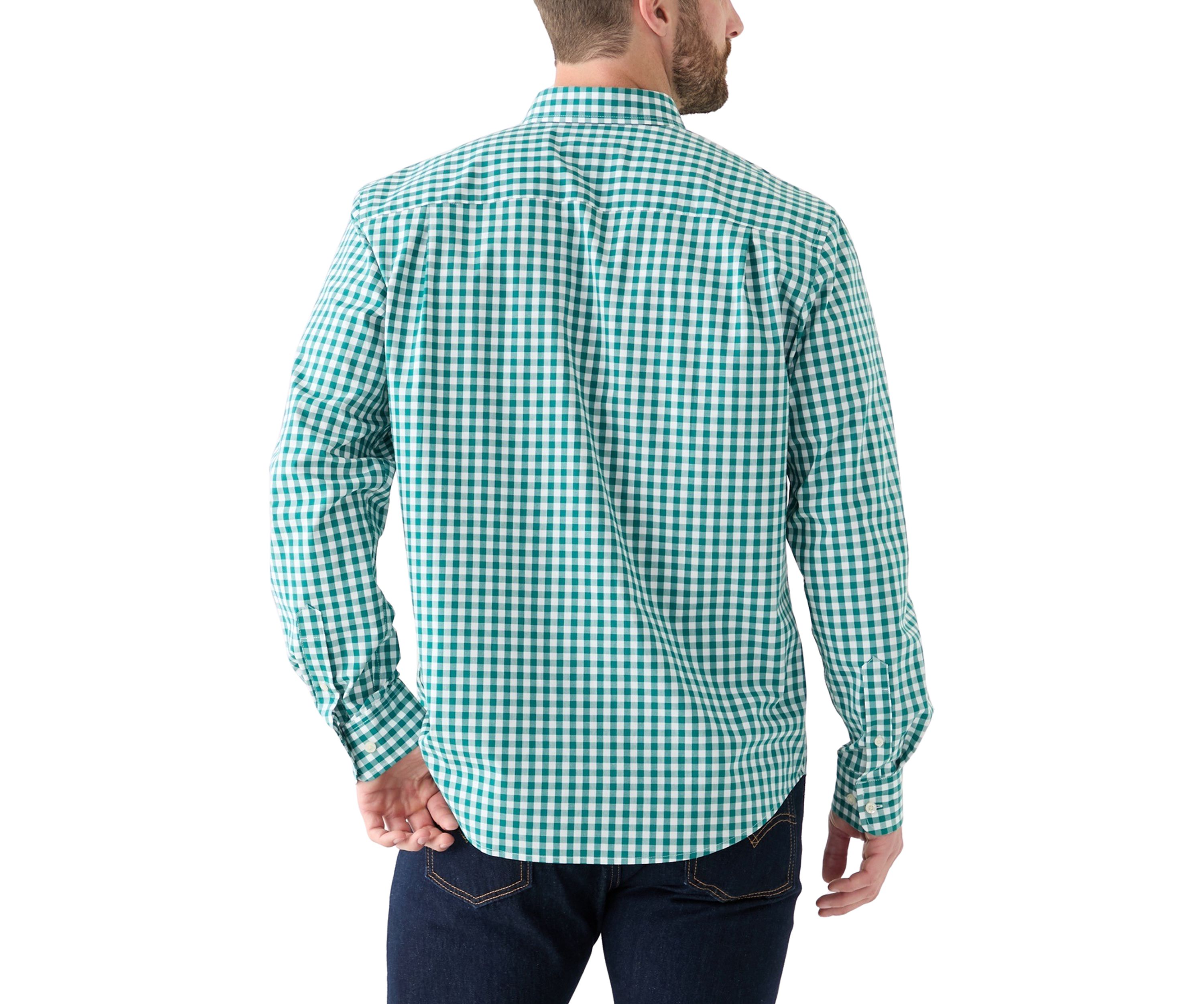 Poplin Gingham Printed Button Down Shirt