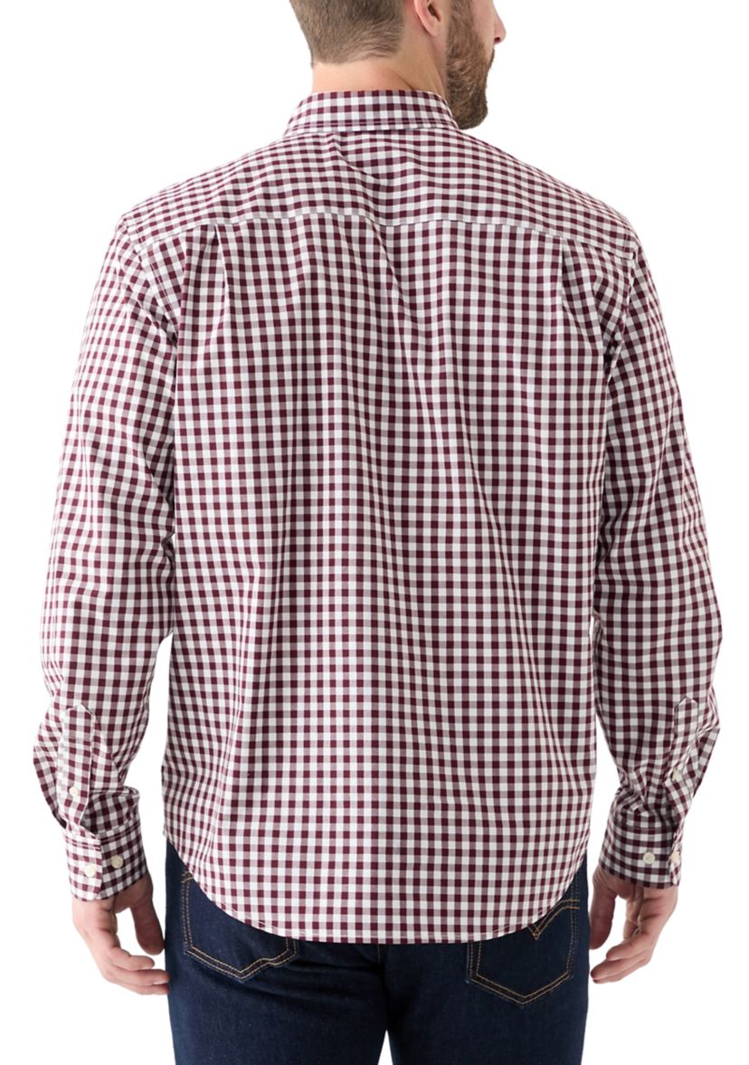 Poplin Gingham Printed Button Down Shirt