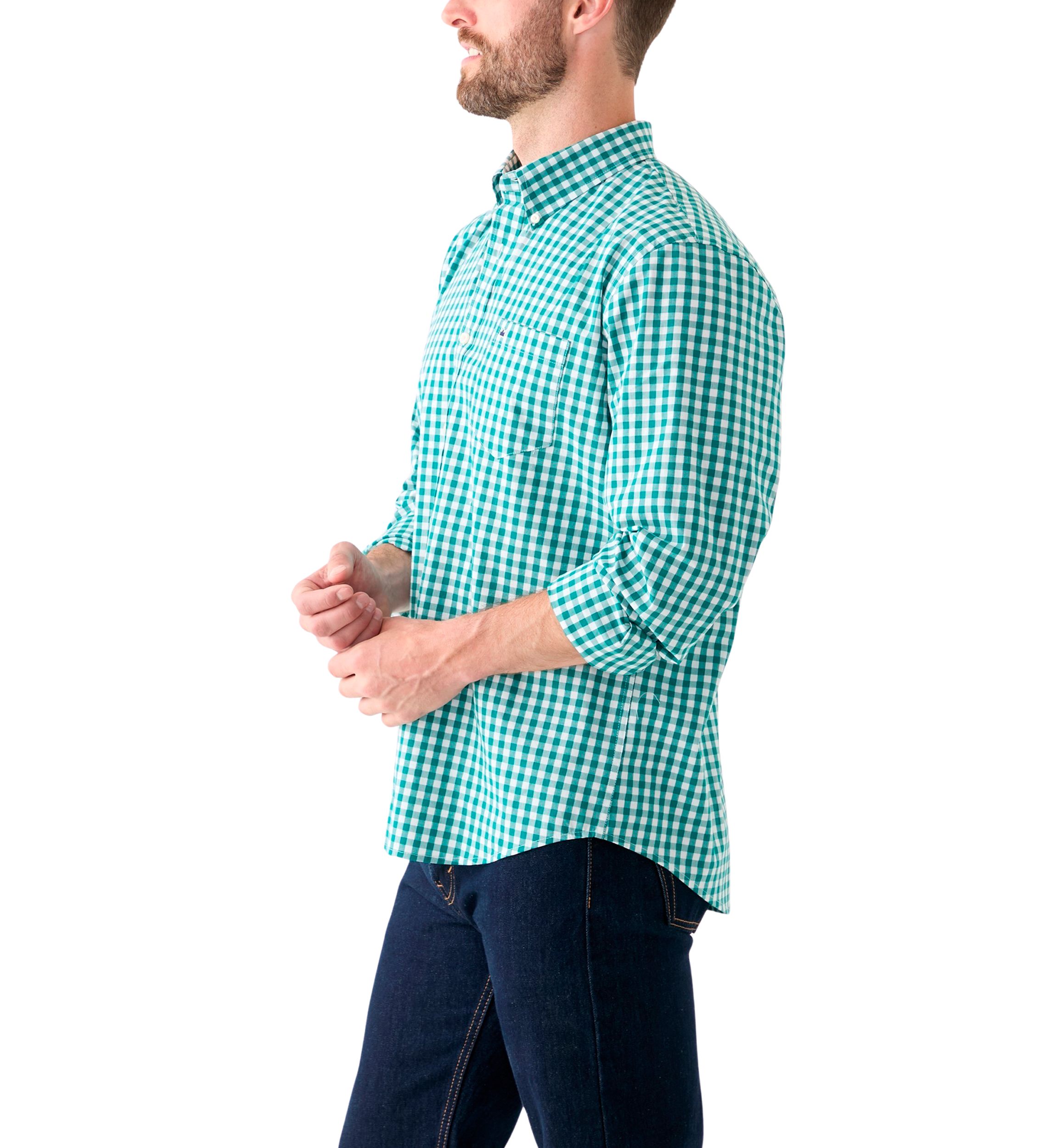Poplin Gingham Printed Button Down Shirt