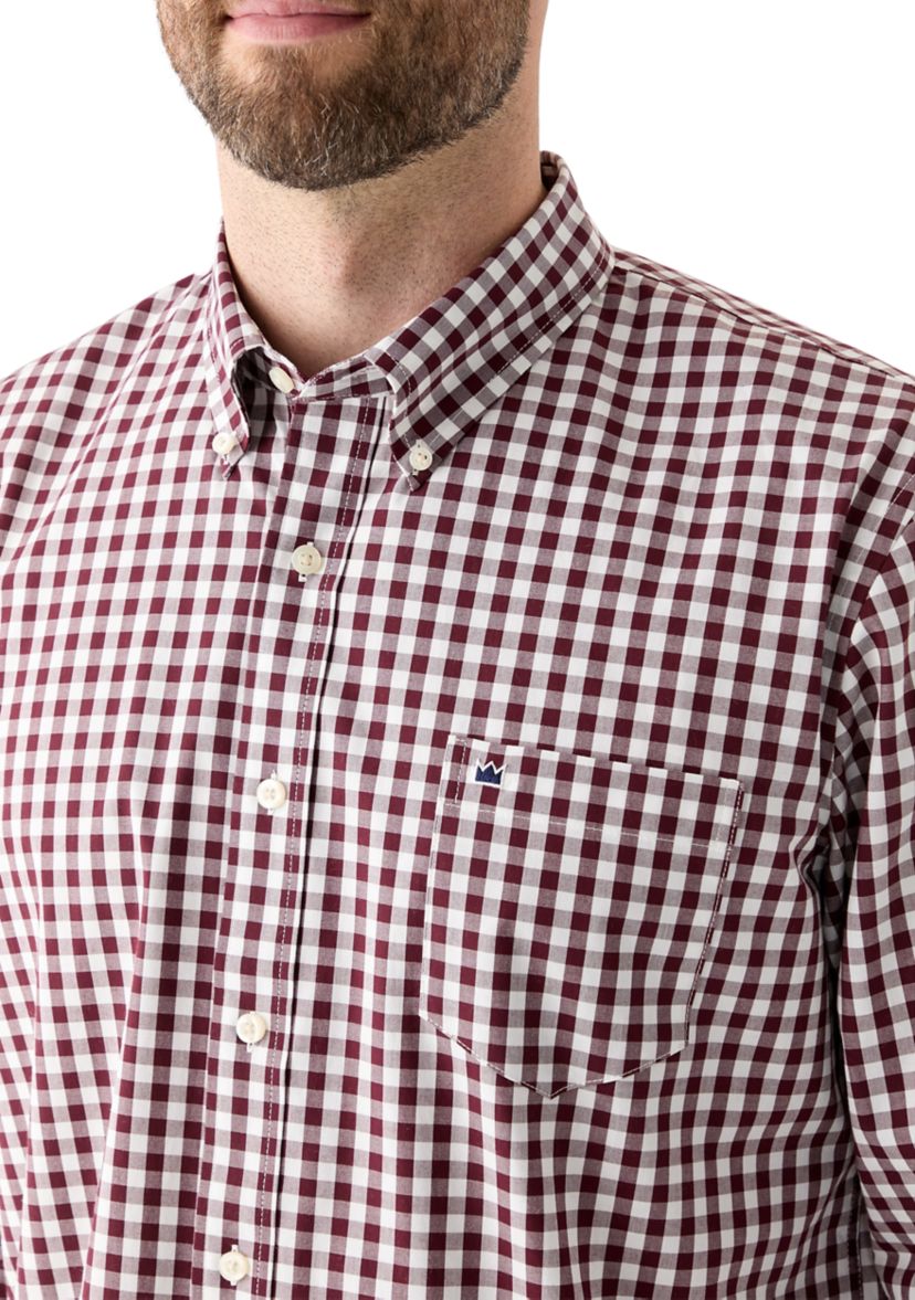 Poplin Gingham Printed Button Down Shirt