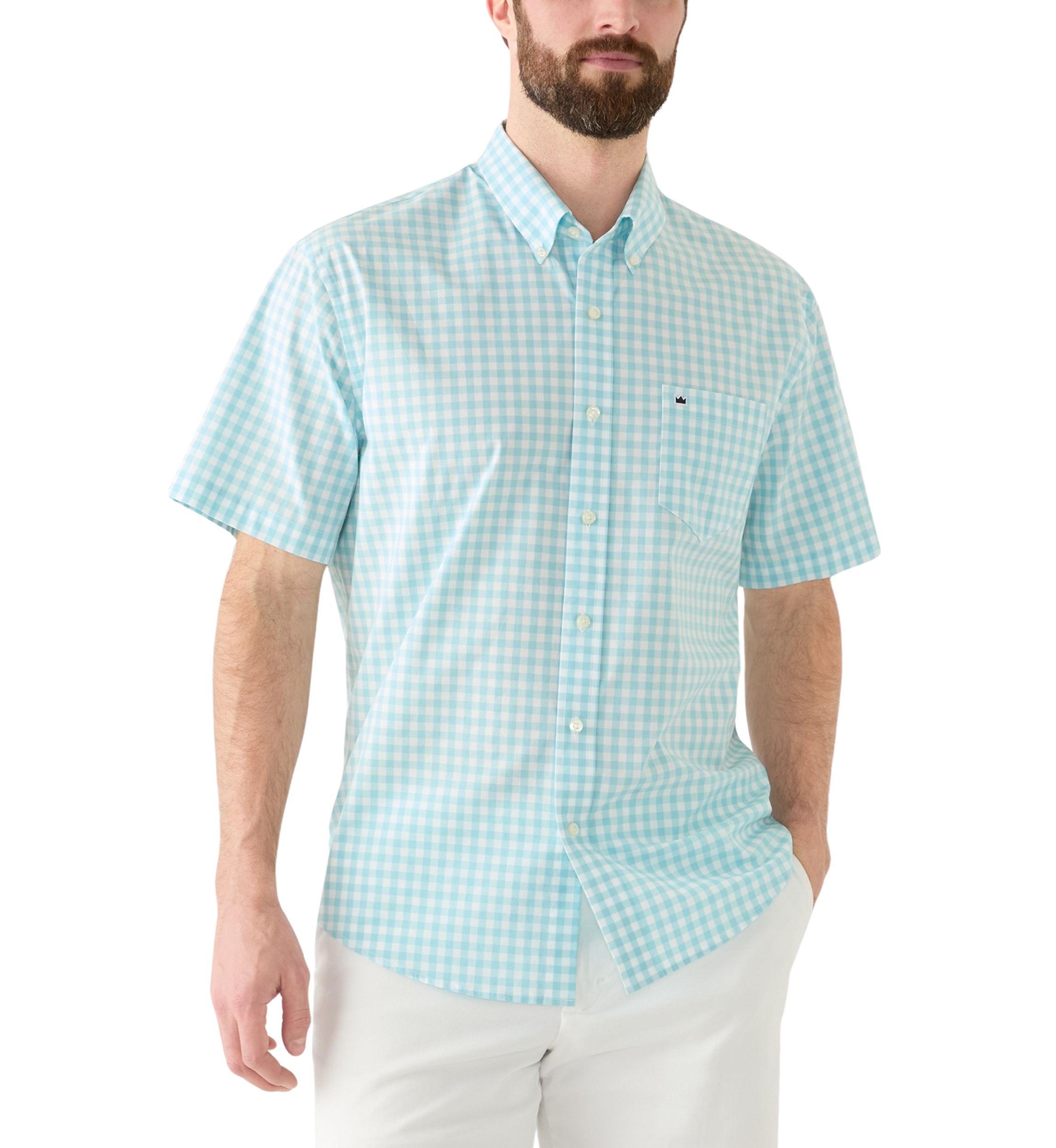 Short Sleeve Gingham Poplin Shirt