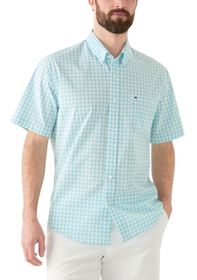 Short Sleeve Gingham Poplin Shirt