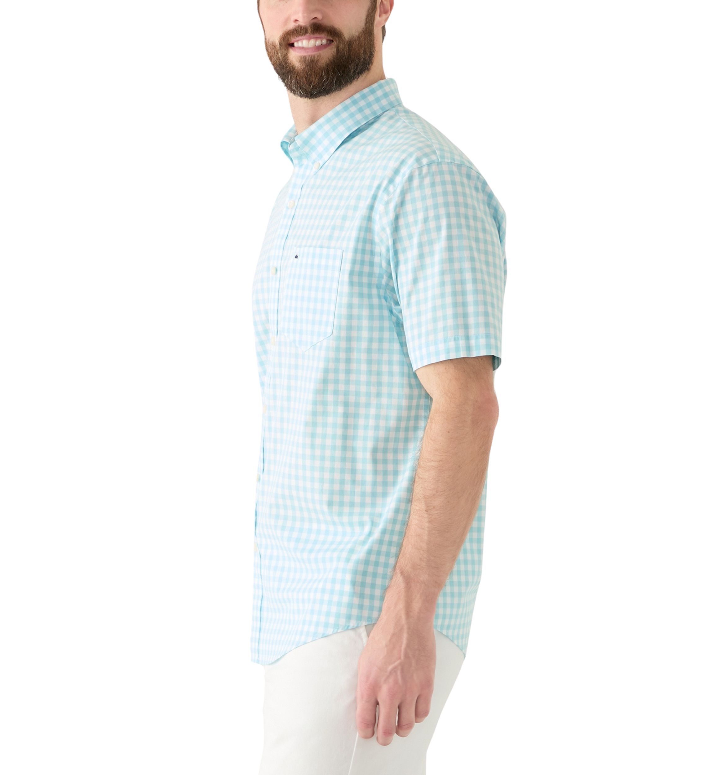 Short Sleeve Gingham Poplin Shirt