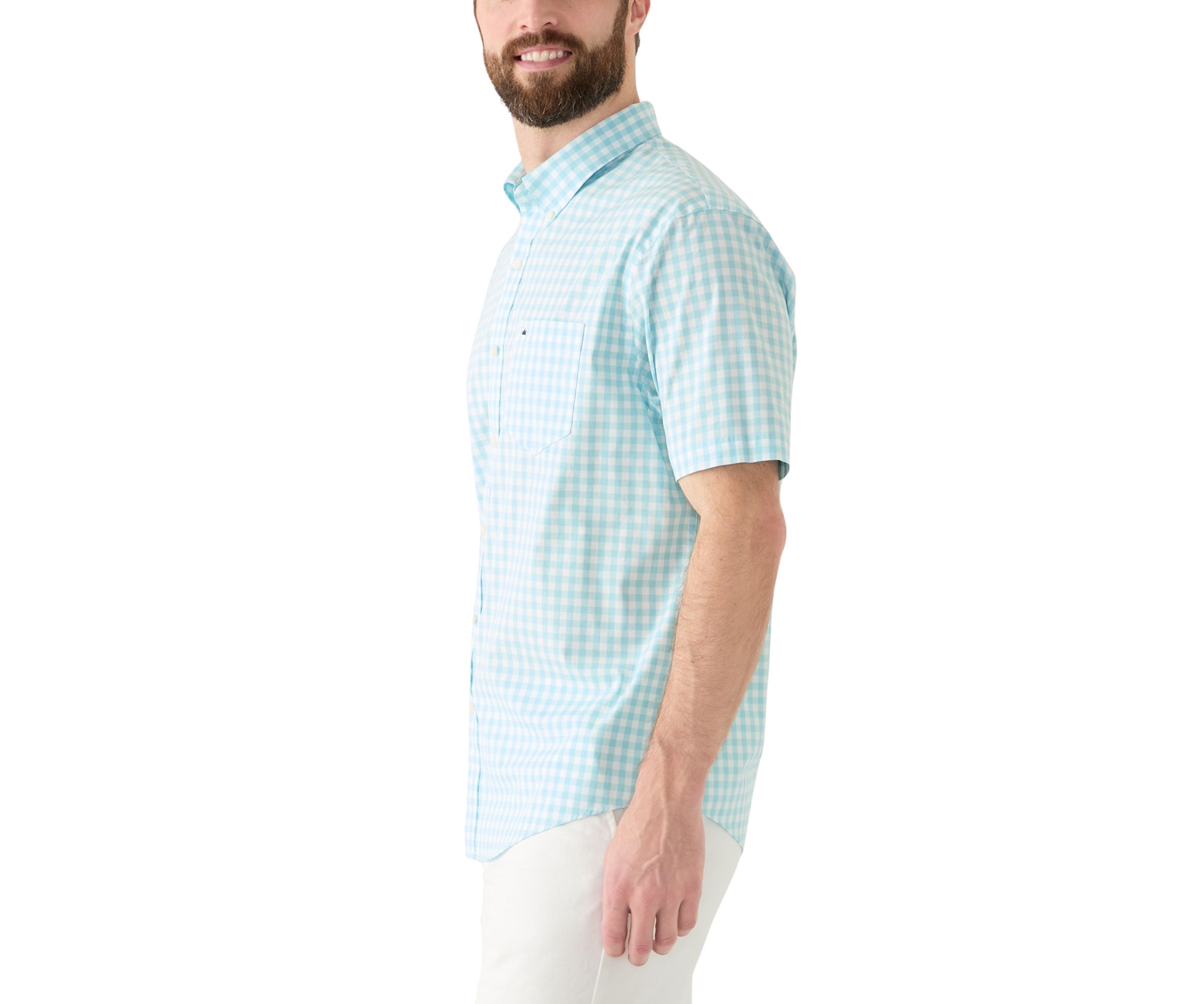 Short Sleeve Gingham Poplin Shirt