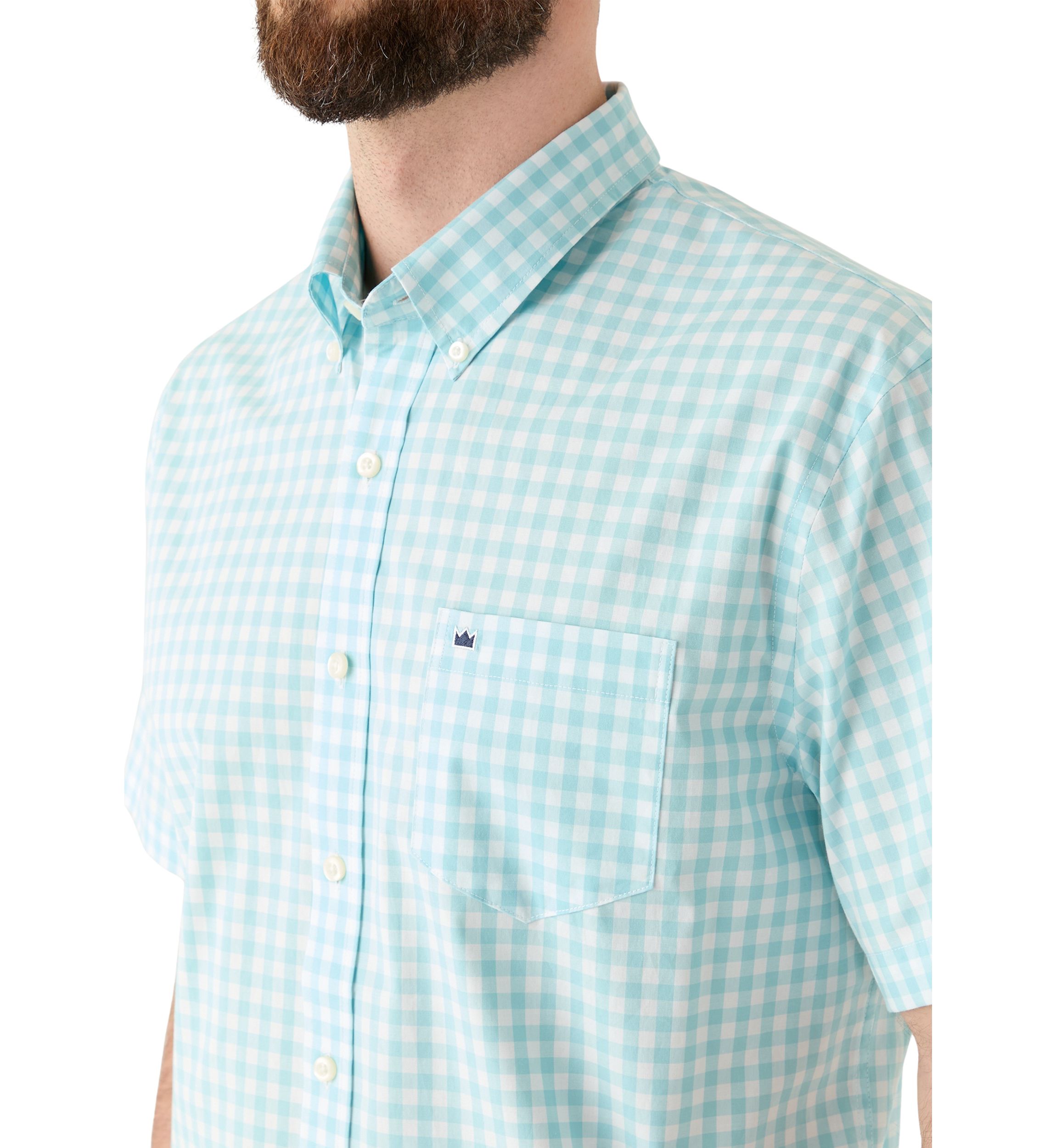 Short Sleeve Gingham Poplin Shirt