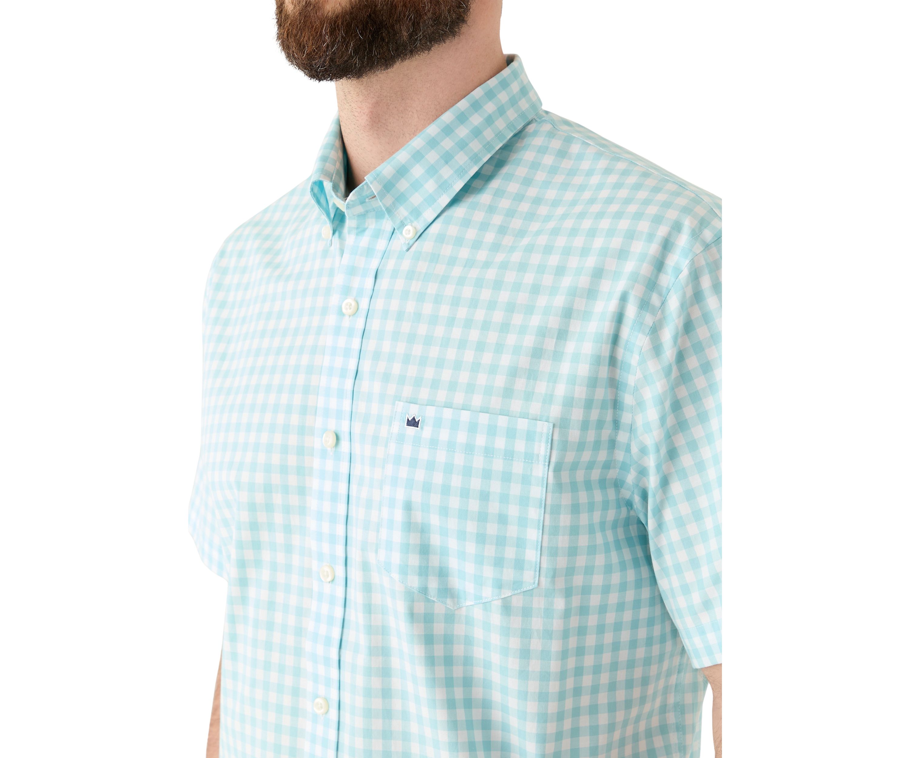 Short Sleeve Gingham Poplin Shirt