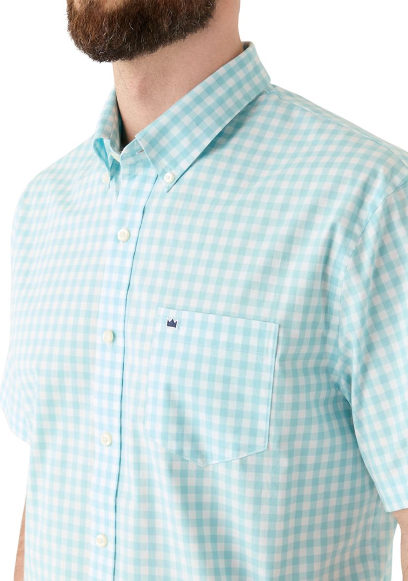Short Sleeve Gingham Poplin Shirt