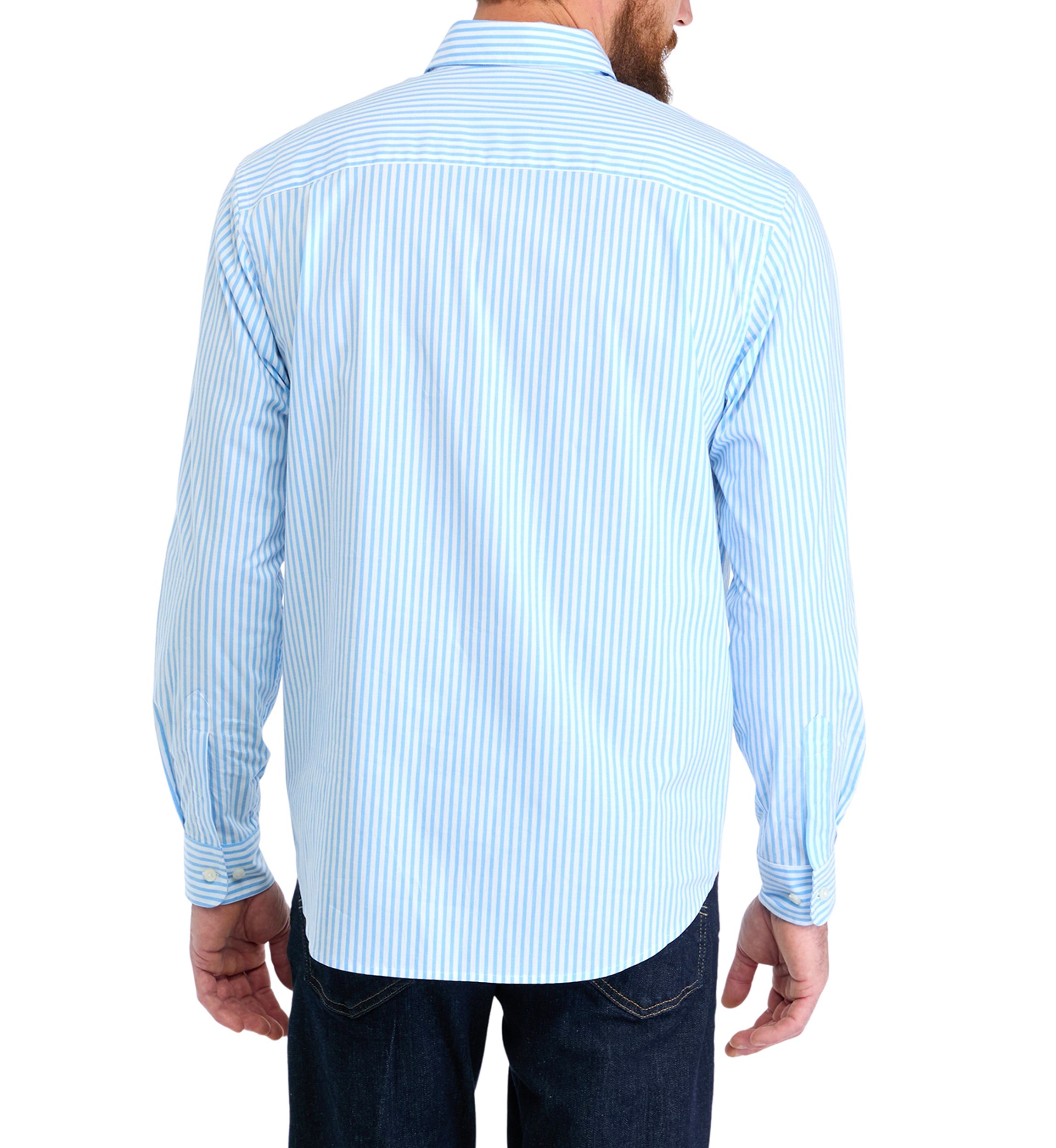 Long Sleeve Striped Poplin Button Down Shirt