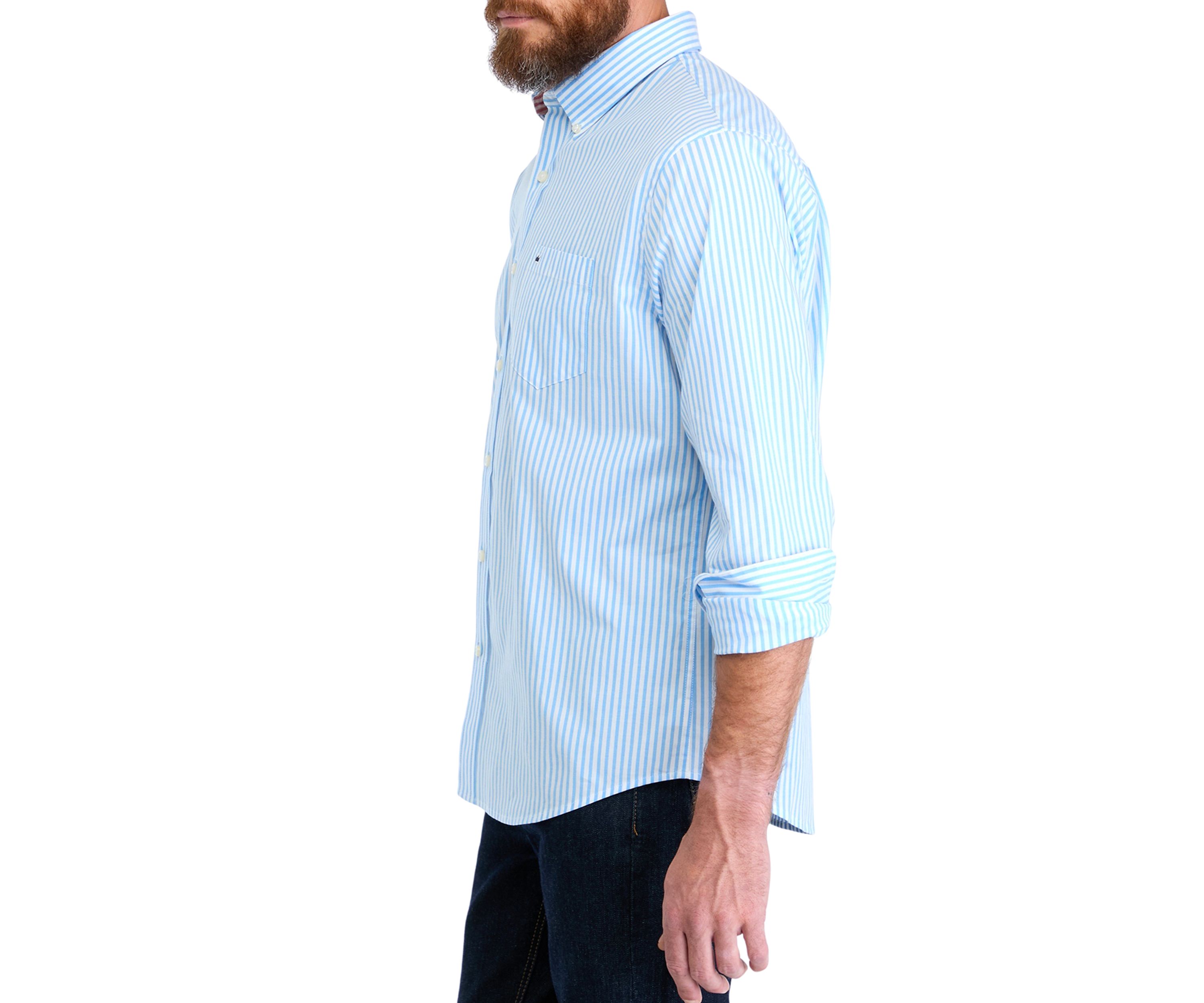 Long Sleeve Striped Poplin Button Down Shirt