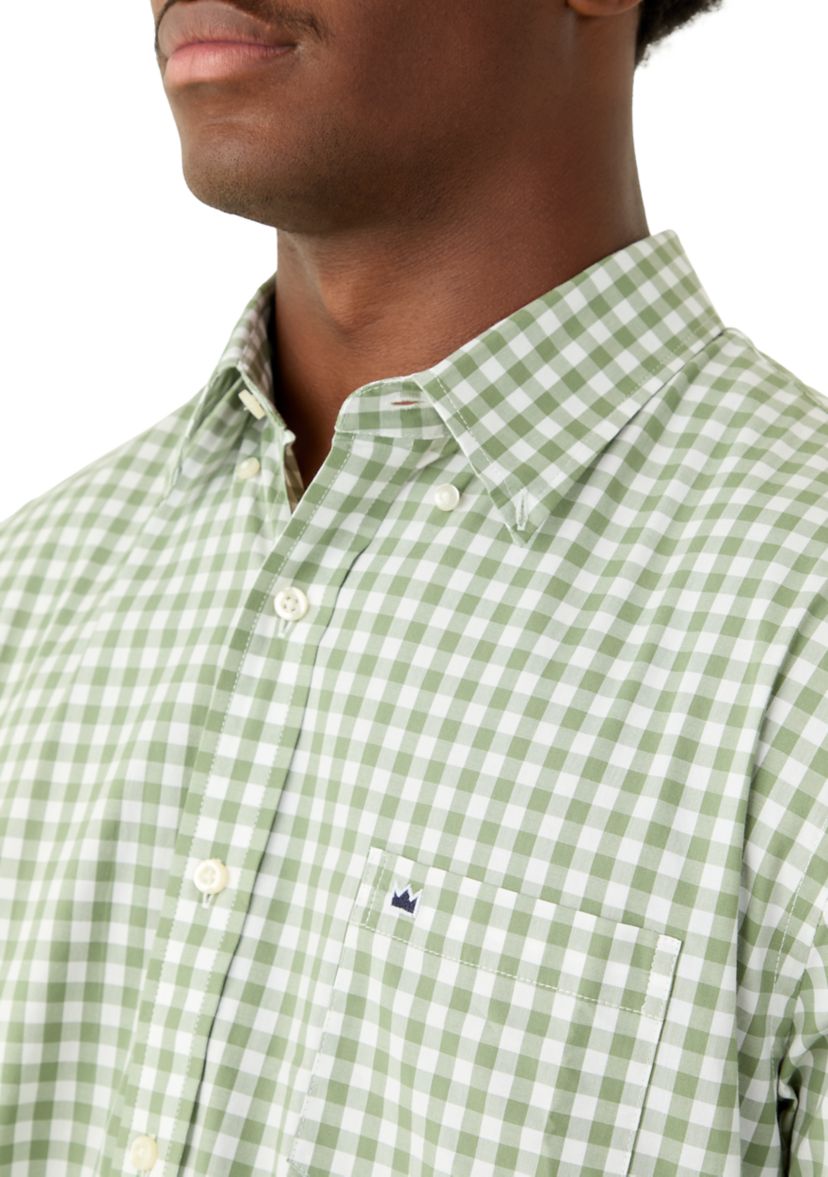 Mens Long Sleeve Poplin Gingham Shirt