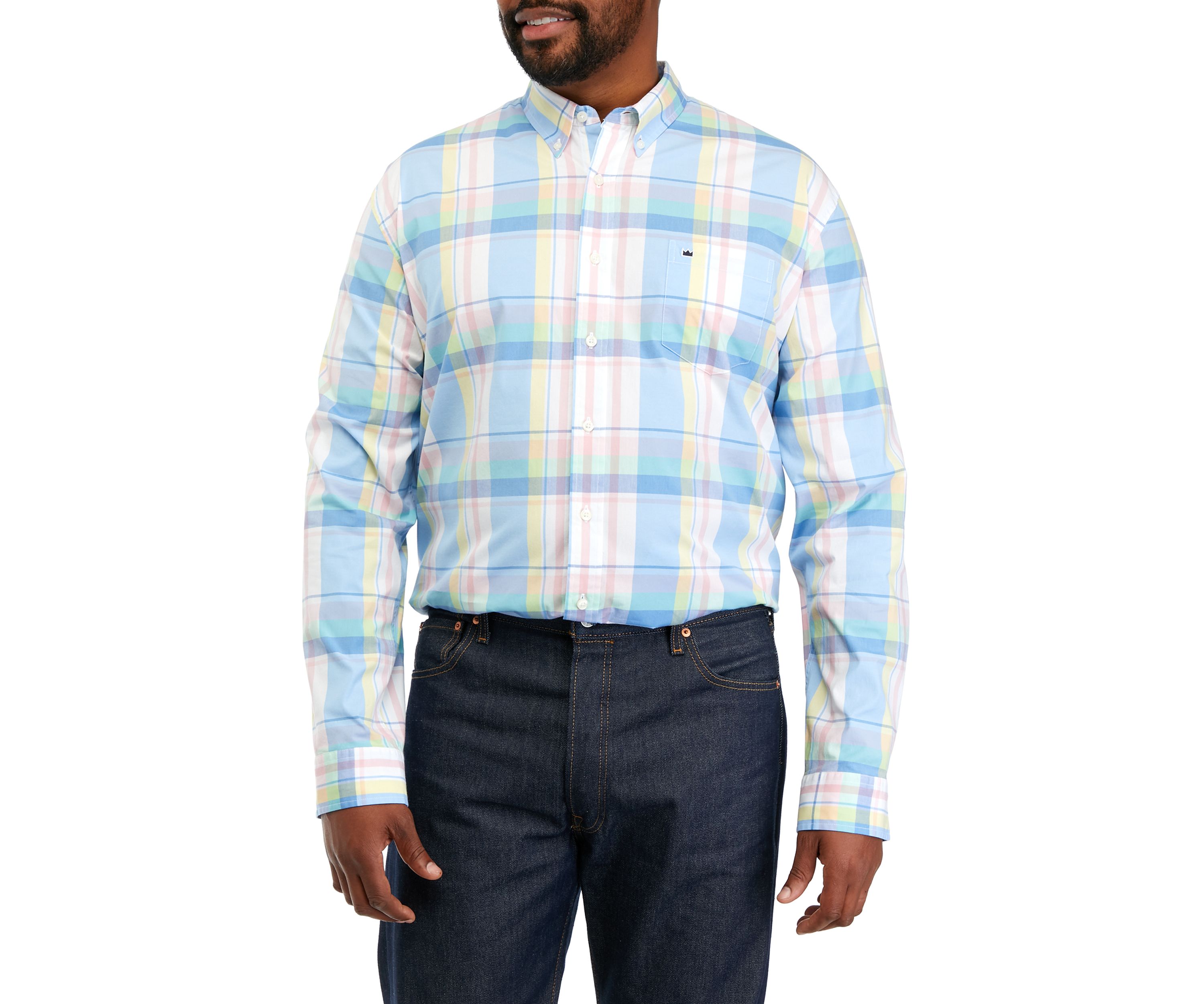 Big & Tall Long Sleeve Woven Poplin Shirt