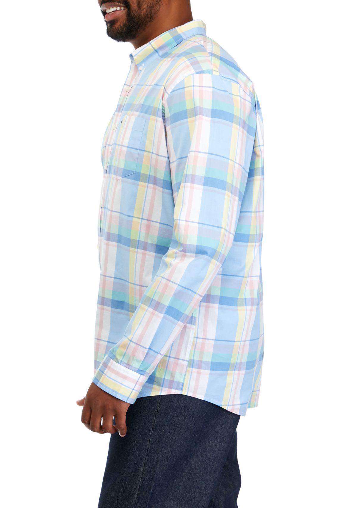 Big & Tall Long Sleeve Woven Poplin Shirt