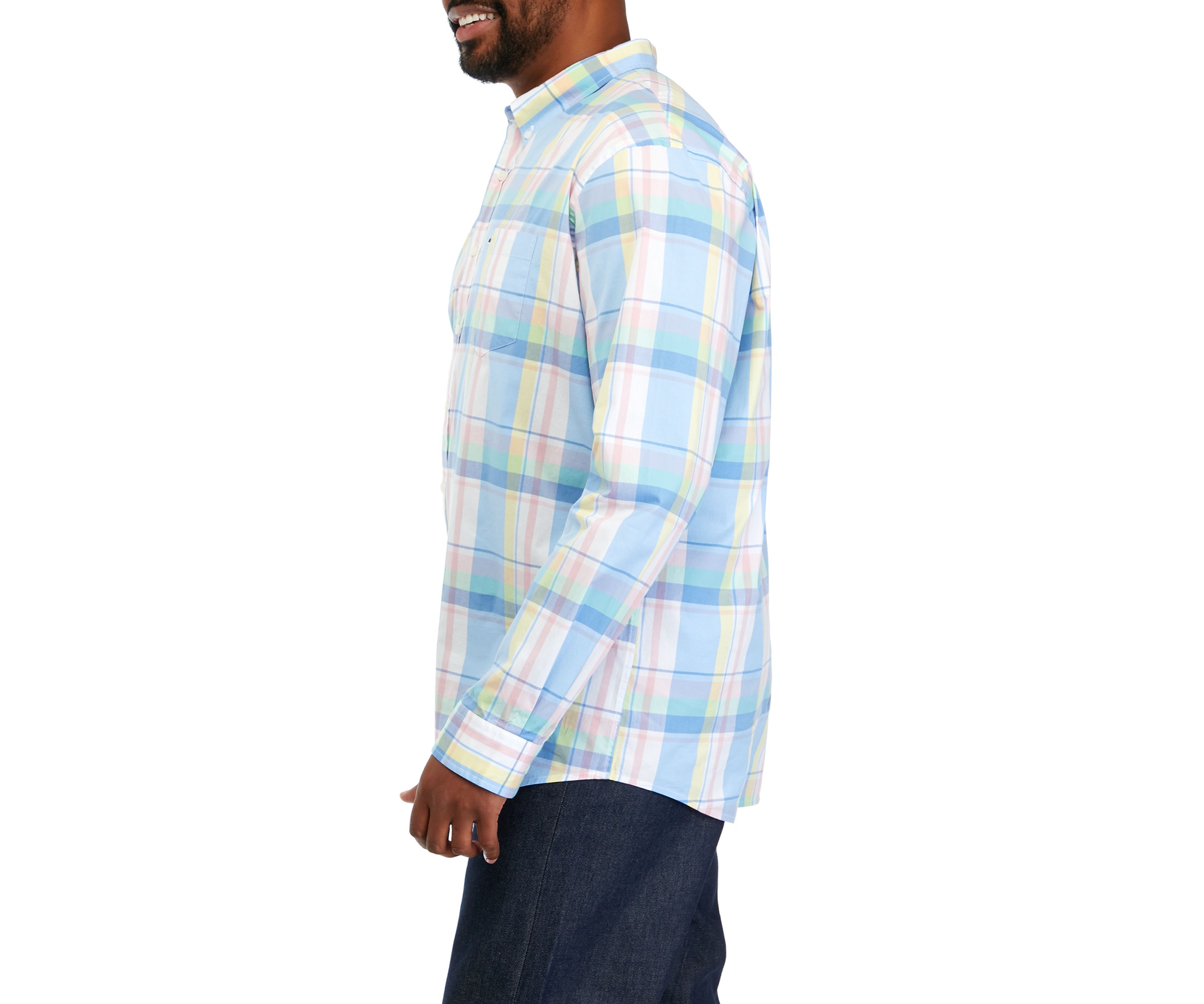 Big & Tall Long Sleeve Woven Poplin Shirt