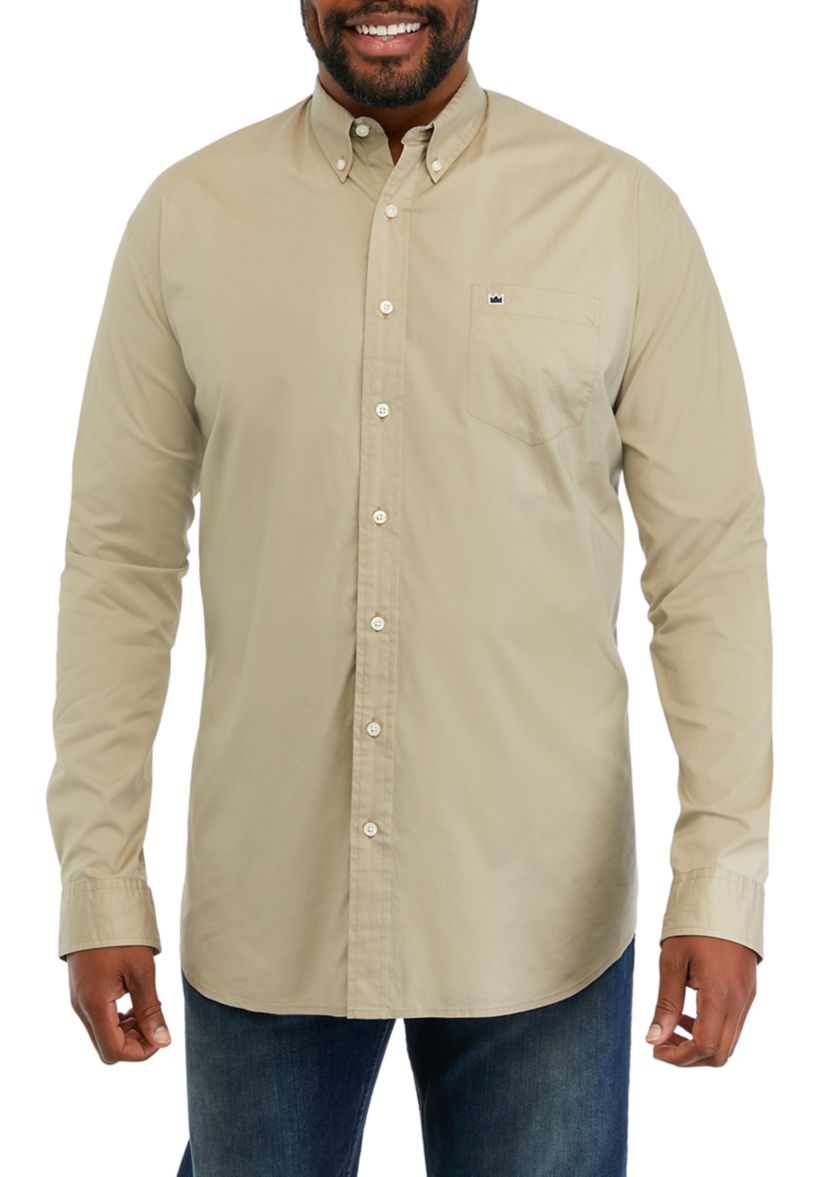 Big & Tall Long Sleeve Woven Poplin Shirt