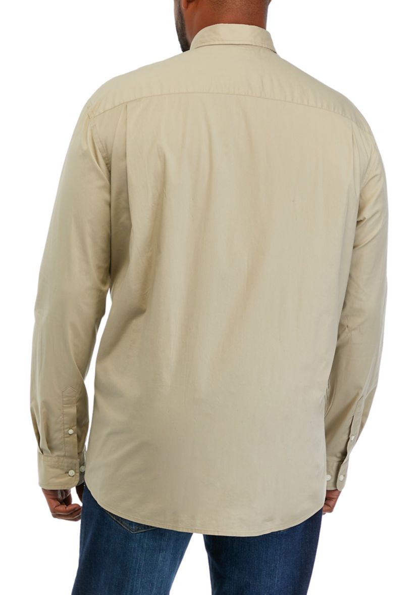 Big & Tall Long Sleeve Woven Poplin Shirt